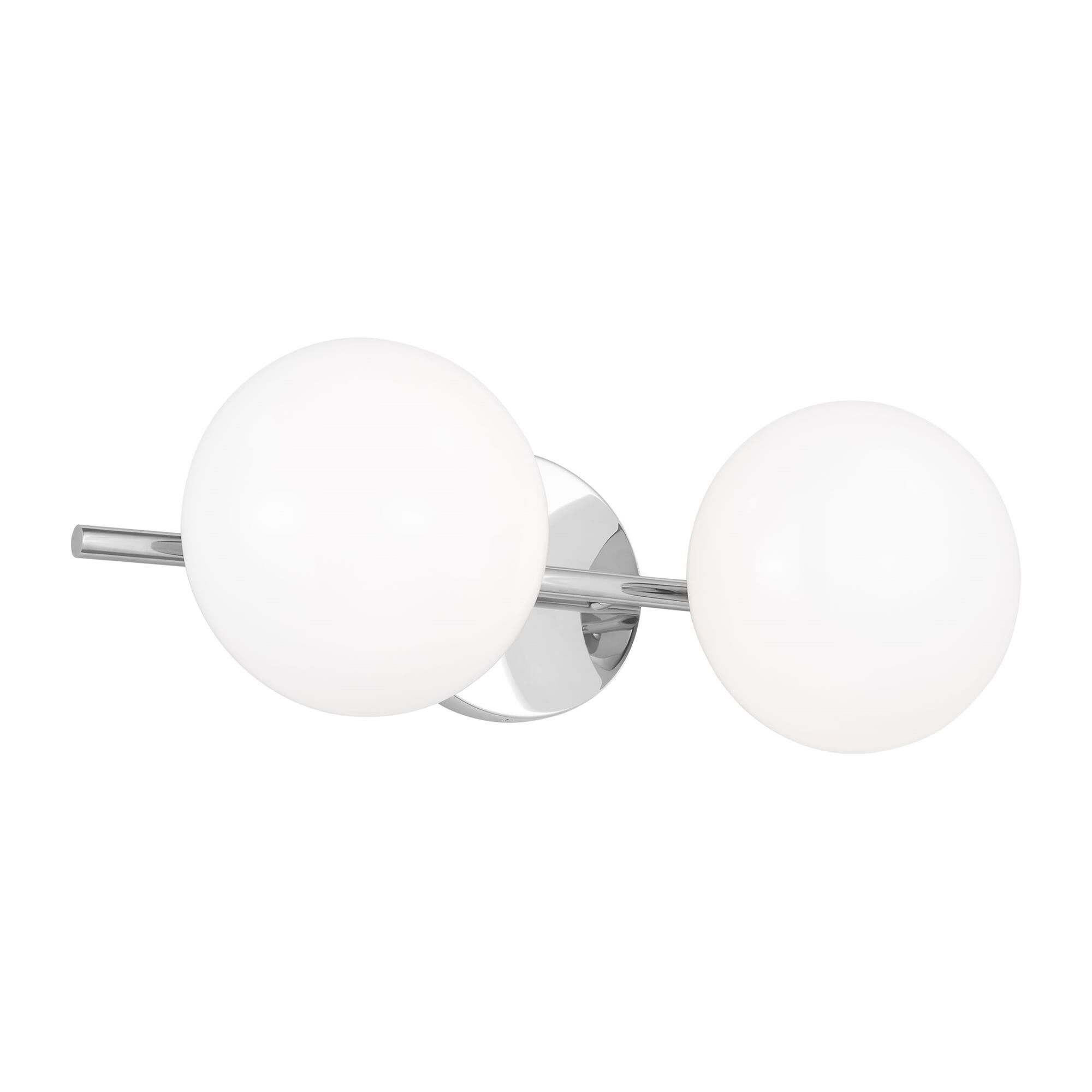 Shown in Chrome finish and Milk glass