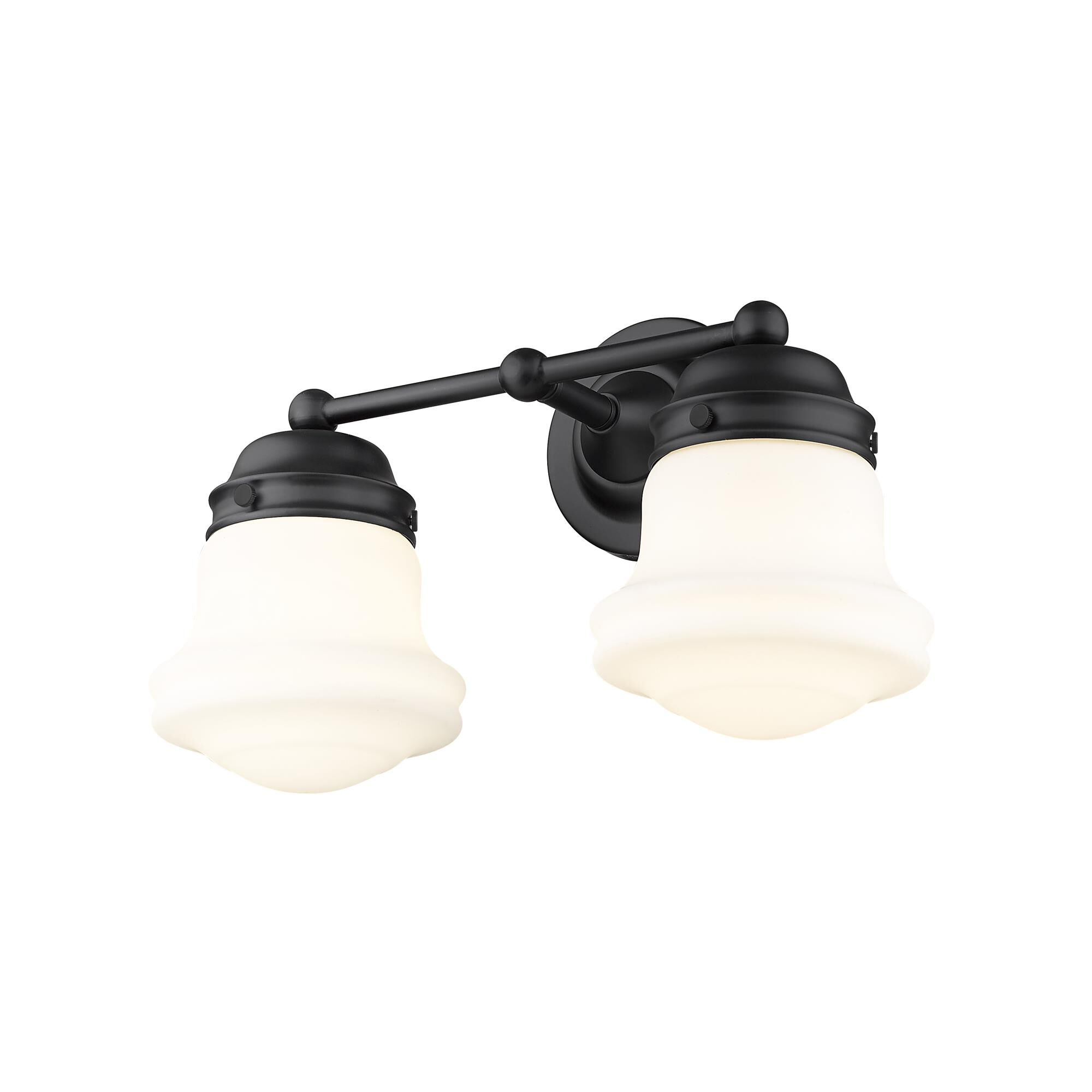 Shown in Matte Black finish and Glass shade