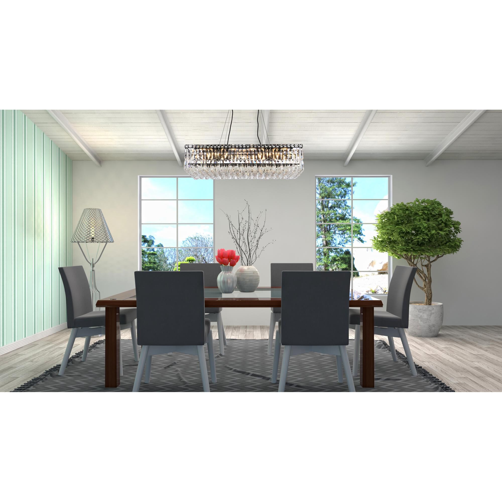 Shown in Black finish and Clear Royal Cut crystal