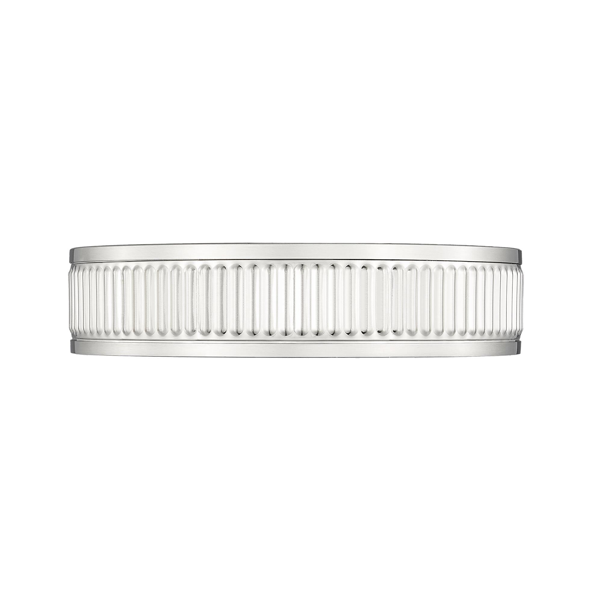 Shown in Brushed Nickel finish and Frosted glass and Frosted shade