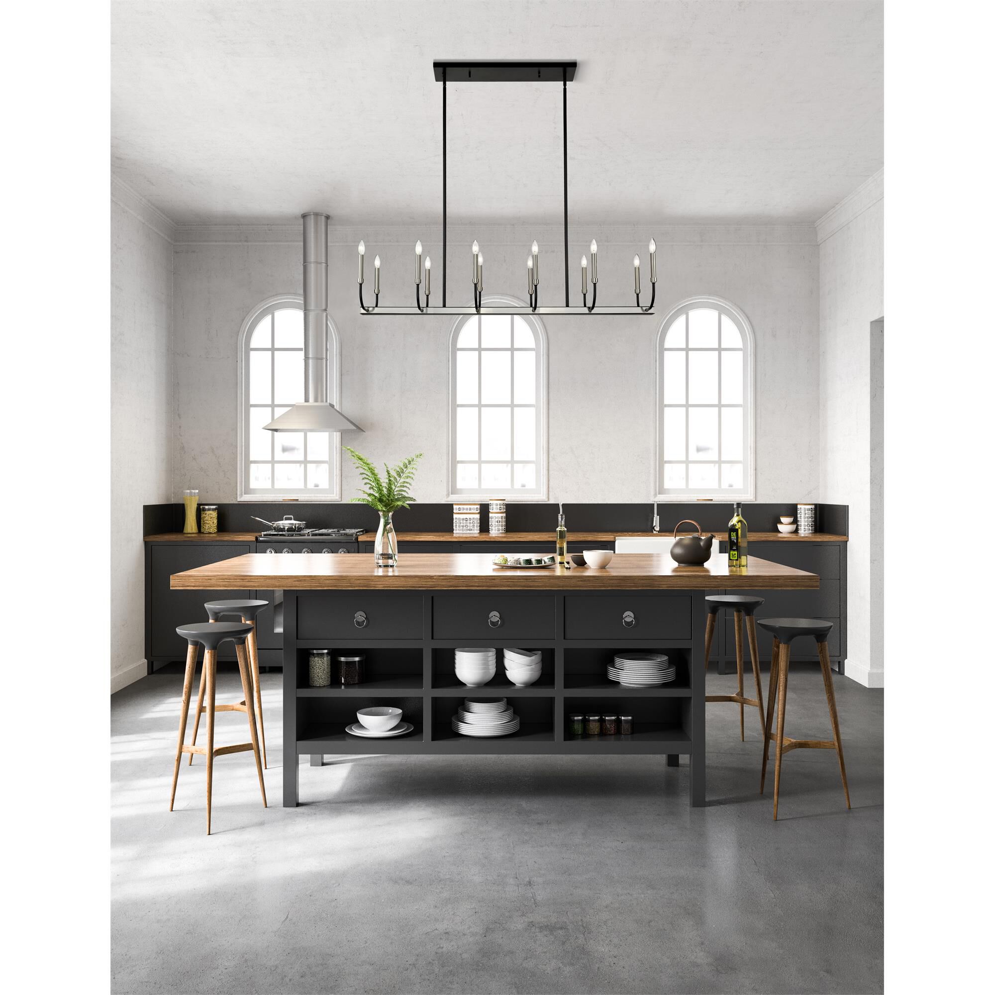 Shown in Matte Black + Brushed Nickel finish and --- glass and --- shade