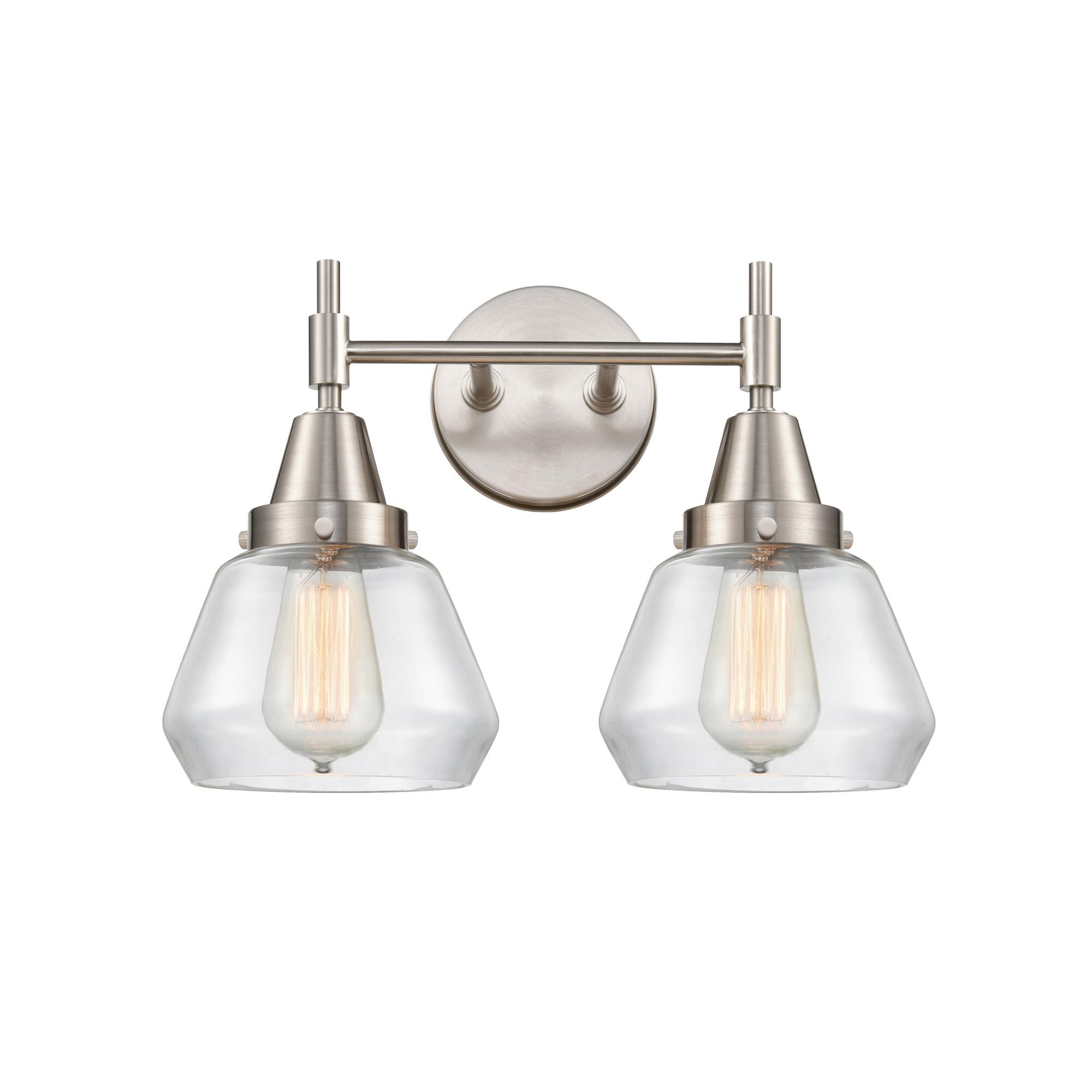 Shown in Satin Nickel finish and Clear Large Cone glass