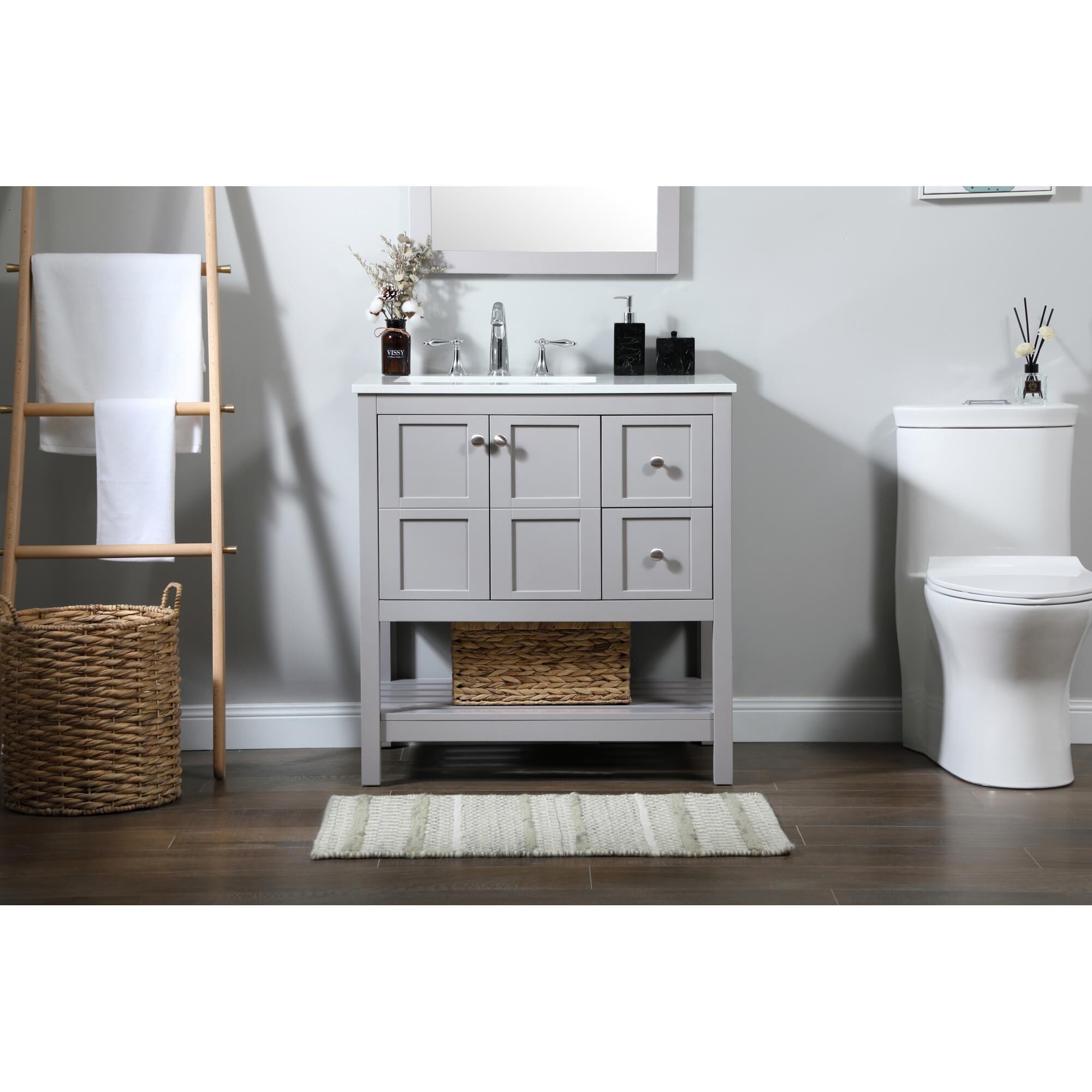 Shown in Grey finish