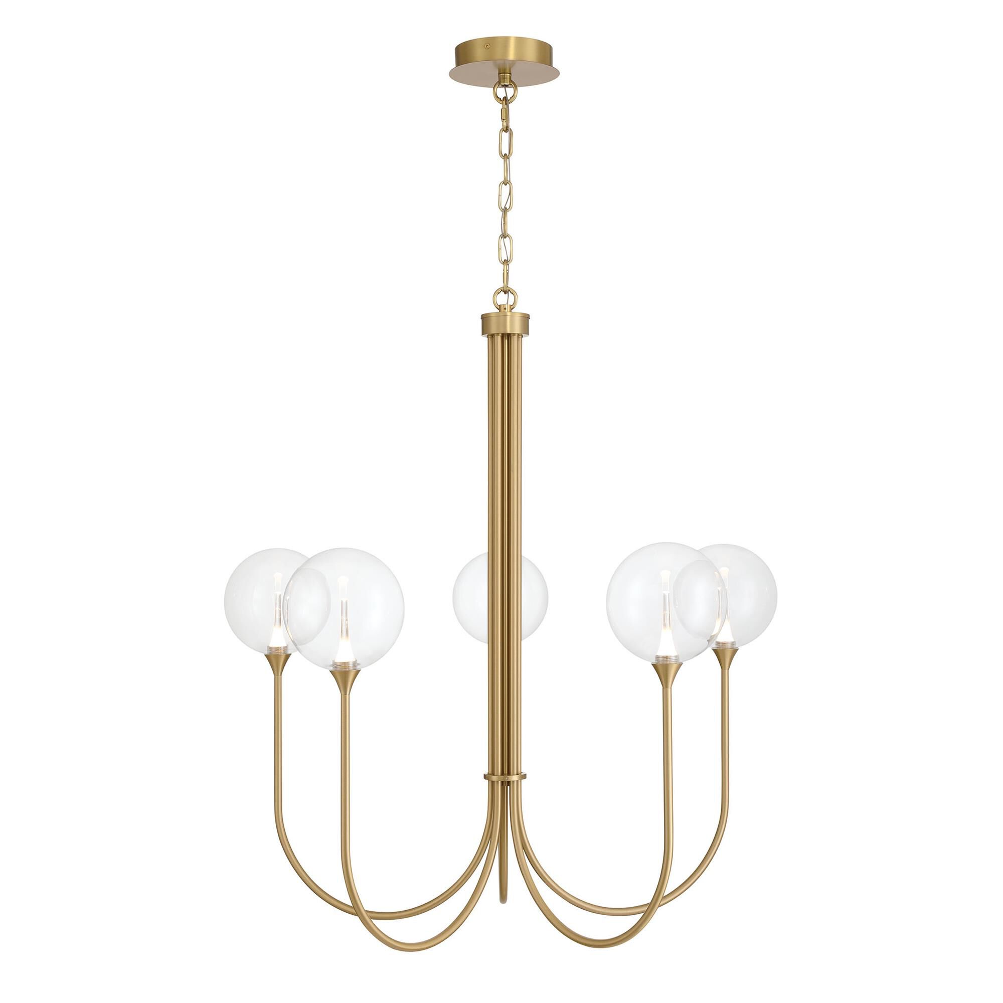 Shown in Gold finish and Clear glass