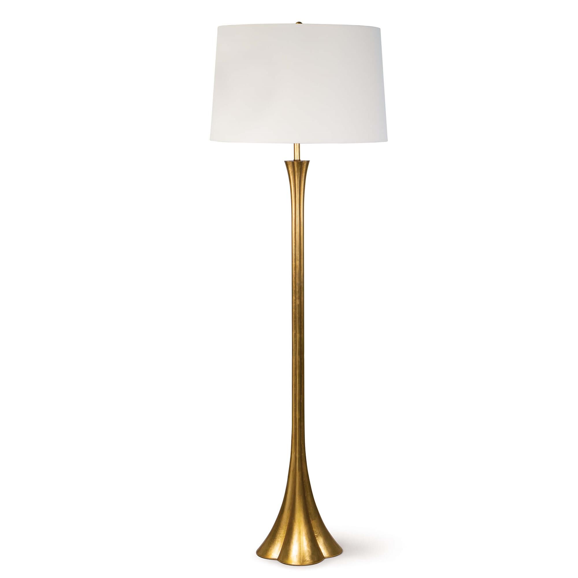 Shown in Gold Leaf finish and Linen shade