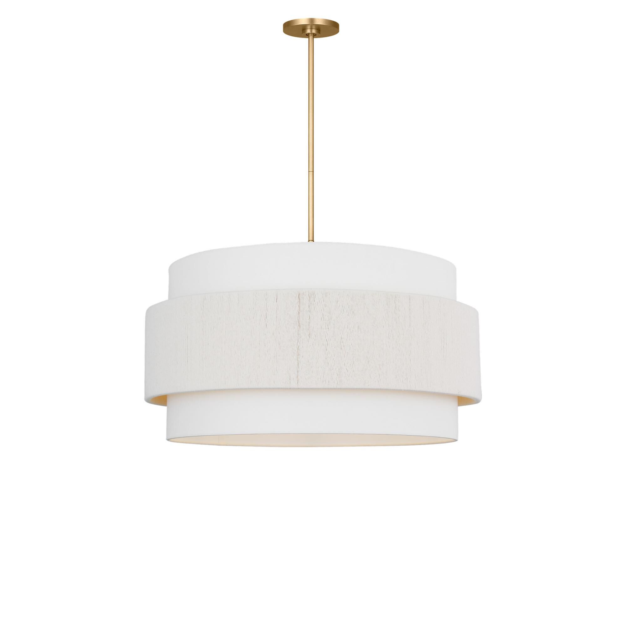 Shown in Gild finish and White Linen Fabric shade