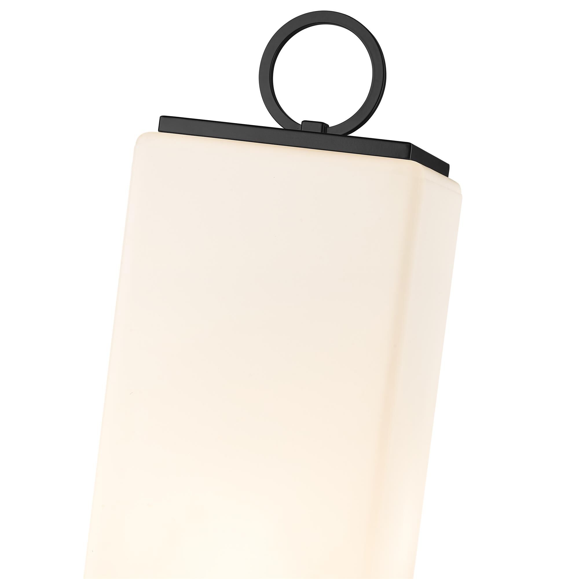 Shown in Black finish and Glass shade