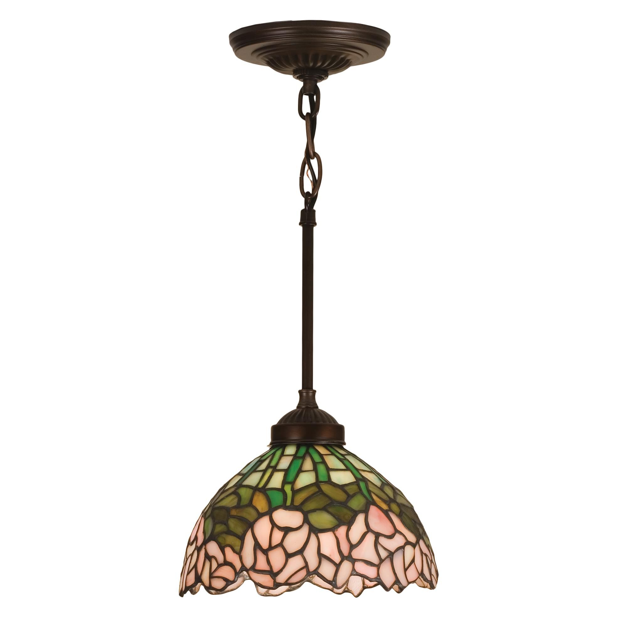 Shown in Mahogany Bronze finish and Bronzed Green-Opal glass