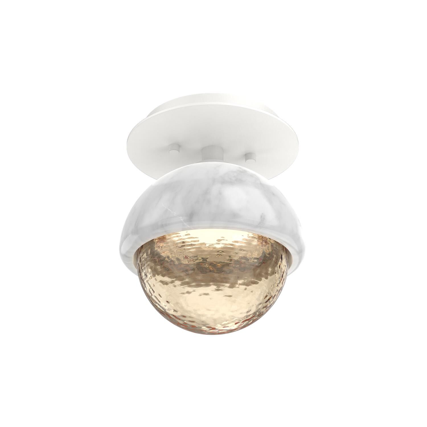 Shown in Salt White finish and Amber glass and White Marble accent