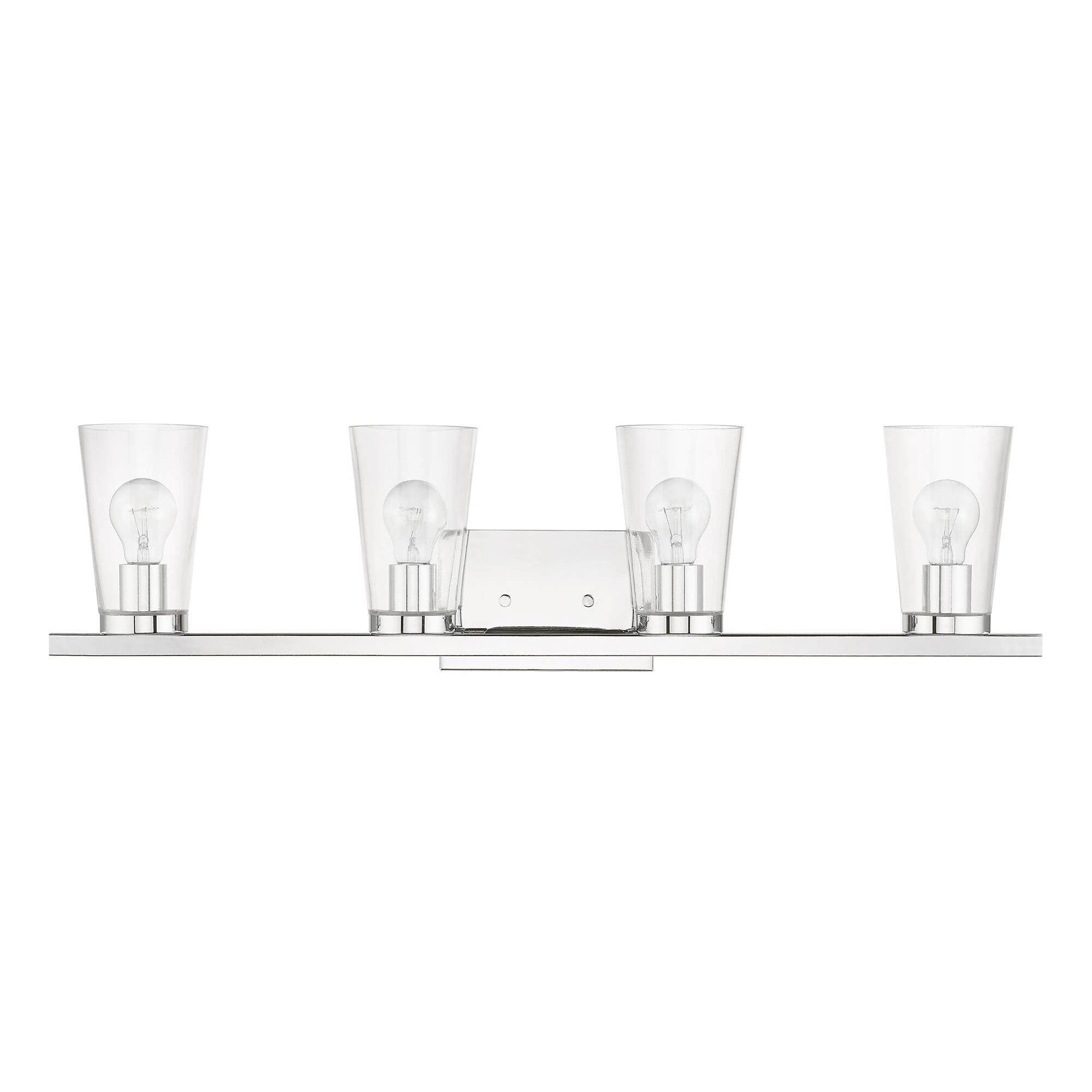Shown in Polished Chrome finish and Clear glass