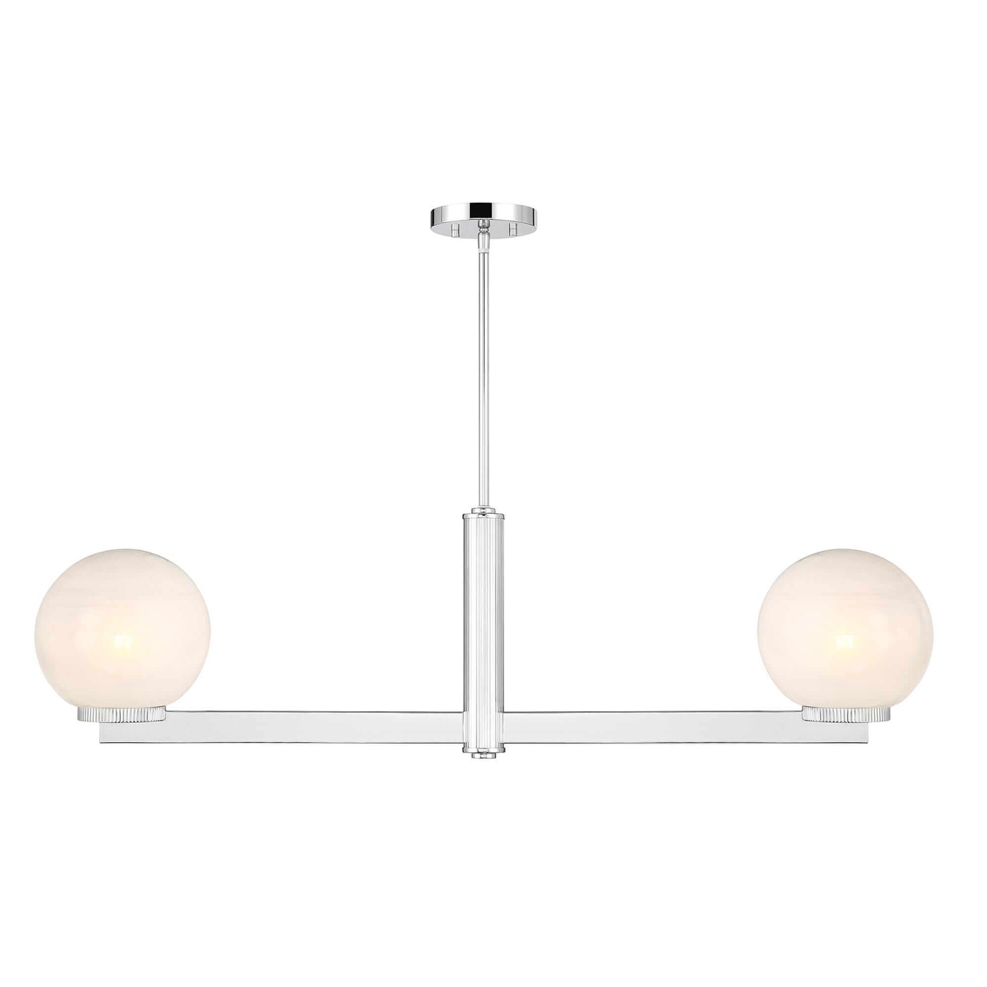 Shown in Chrome finish and White Strie glass and Glass shade