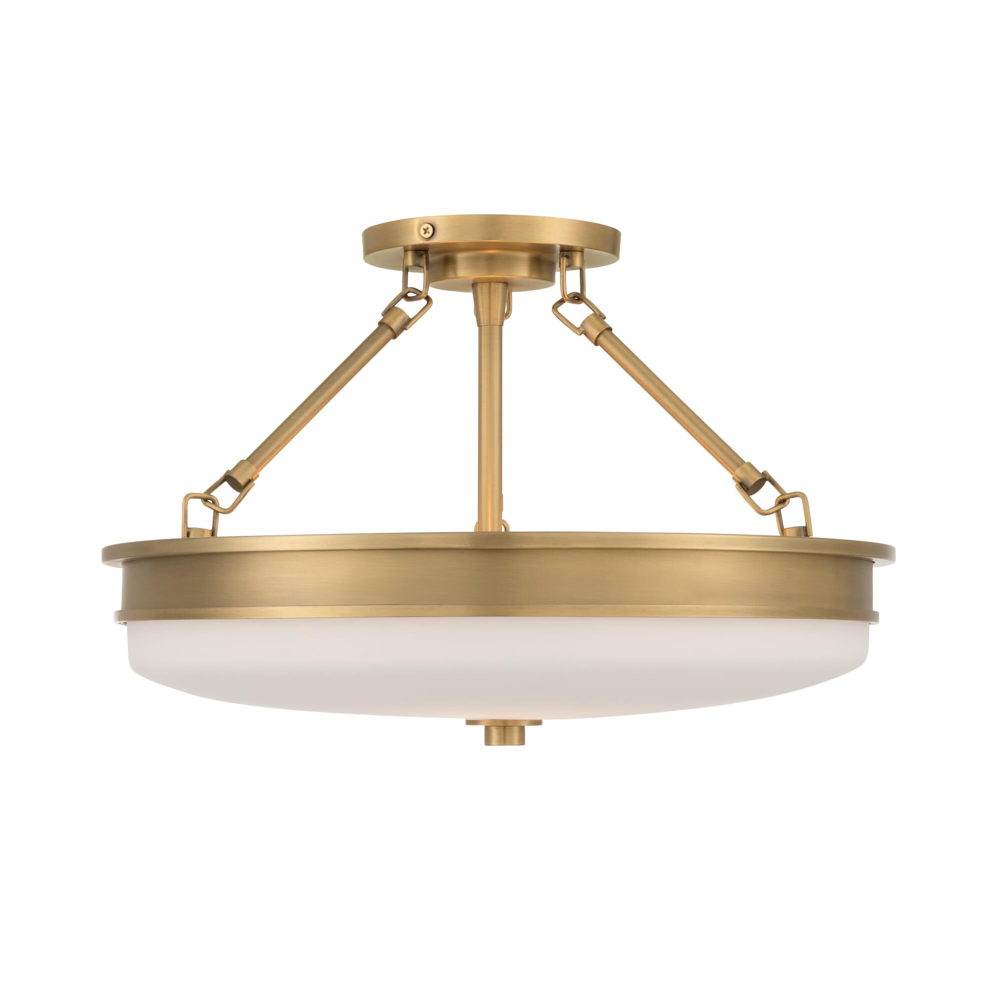 Shown in Legacy Brass finish and Etched Opal glass