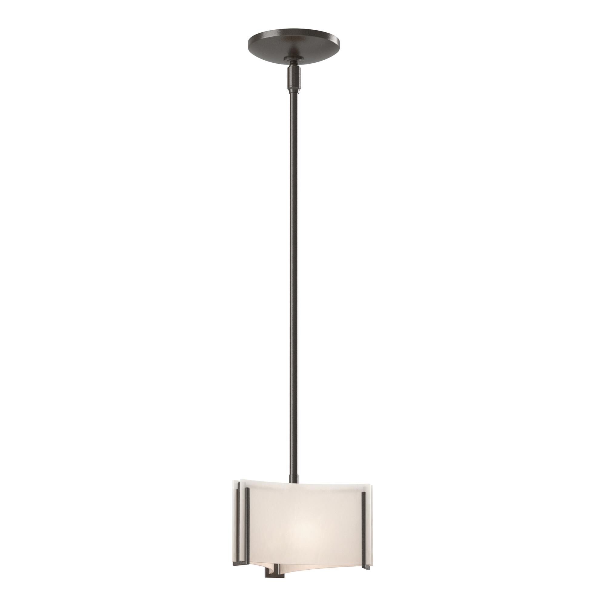 Shown in Oil Rubbed Bronze finish and White Art glass