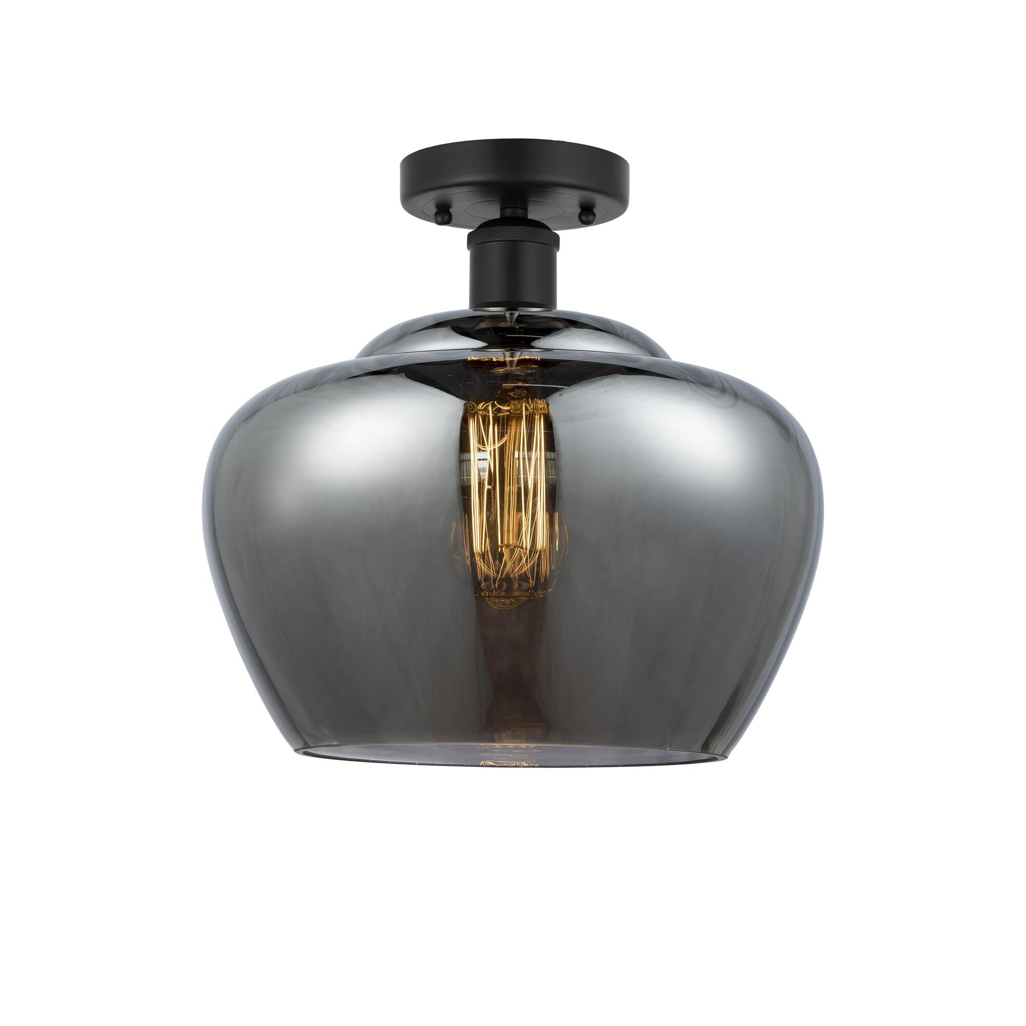 Shown in Matte Black, Plated Smoke finish and Plated Smoke glass and Plated Smoke Glass shade