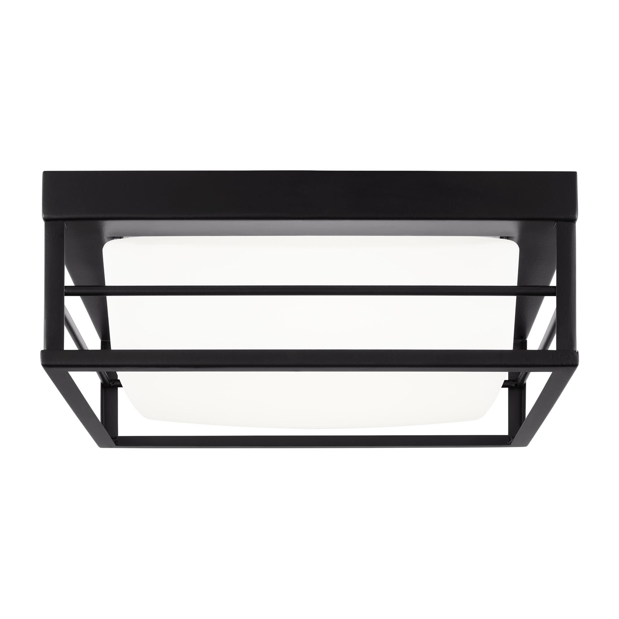 Shown in Midnight Black finish and Etched White Opal glass and Etched White Opal Glass shade
