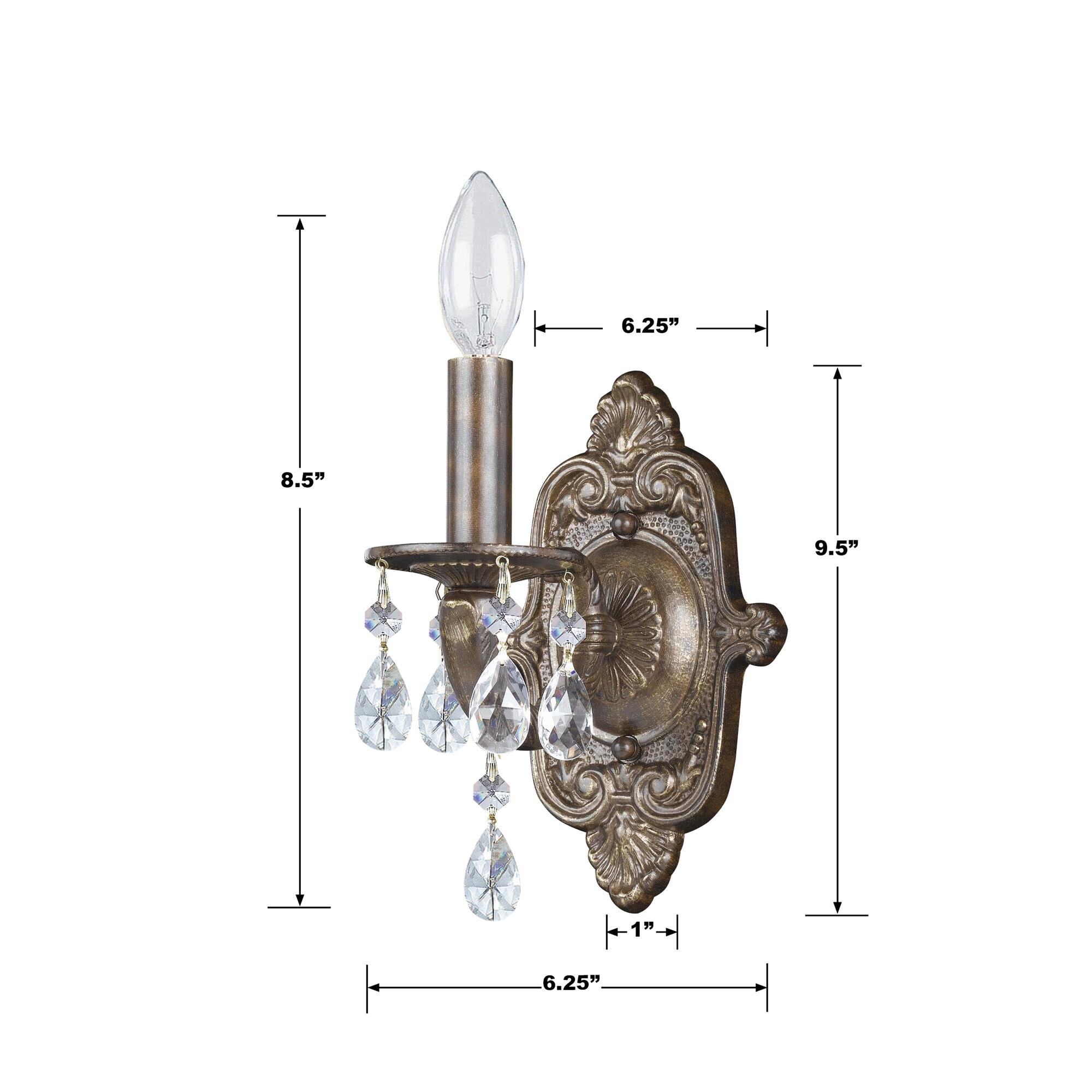 Shown in Venetian Bronze finish and Hand Cut Crystal crystal