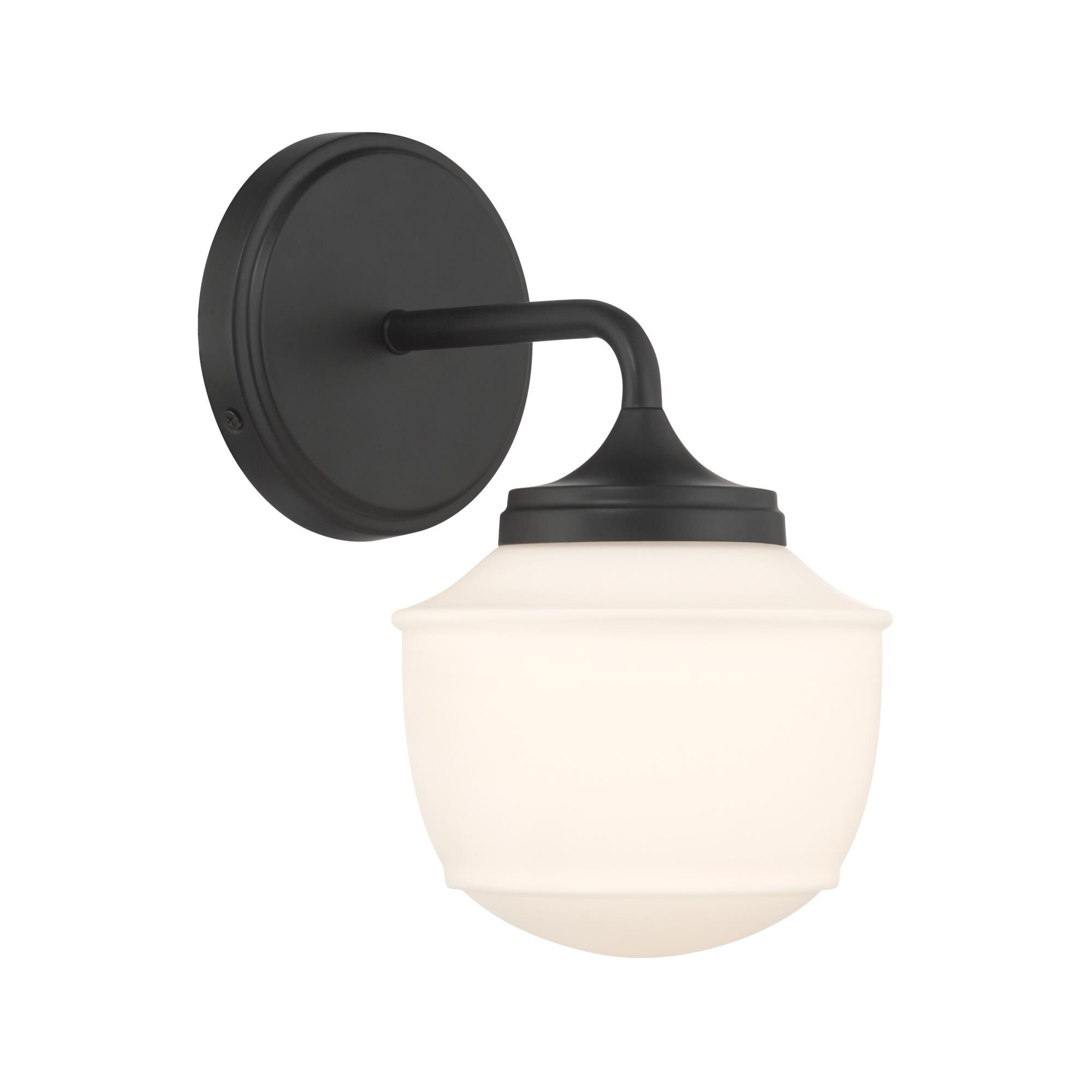 Shown in Dark Matte Black finish and Etched Opal glass