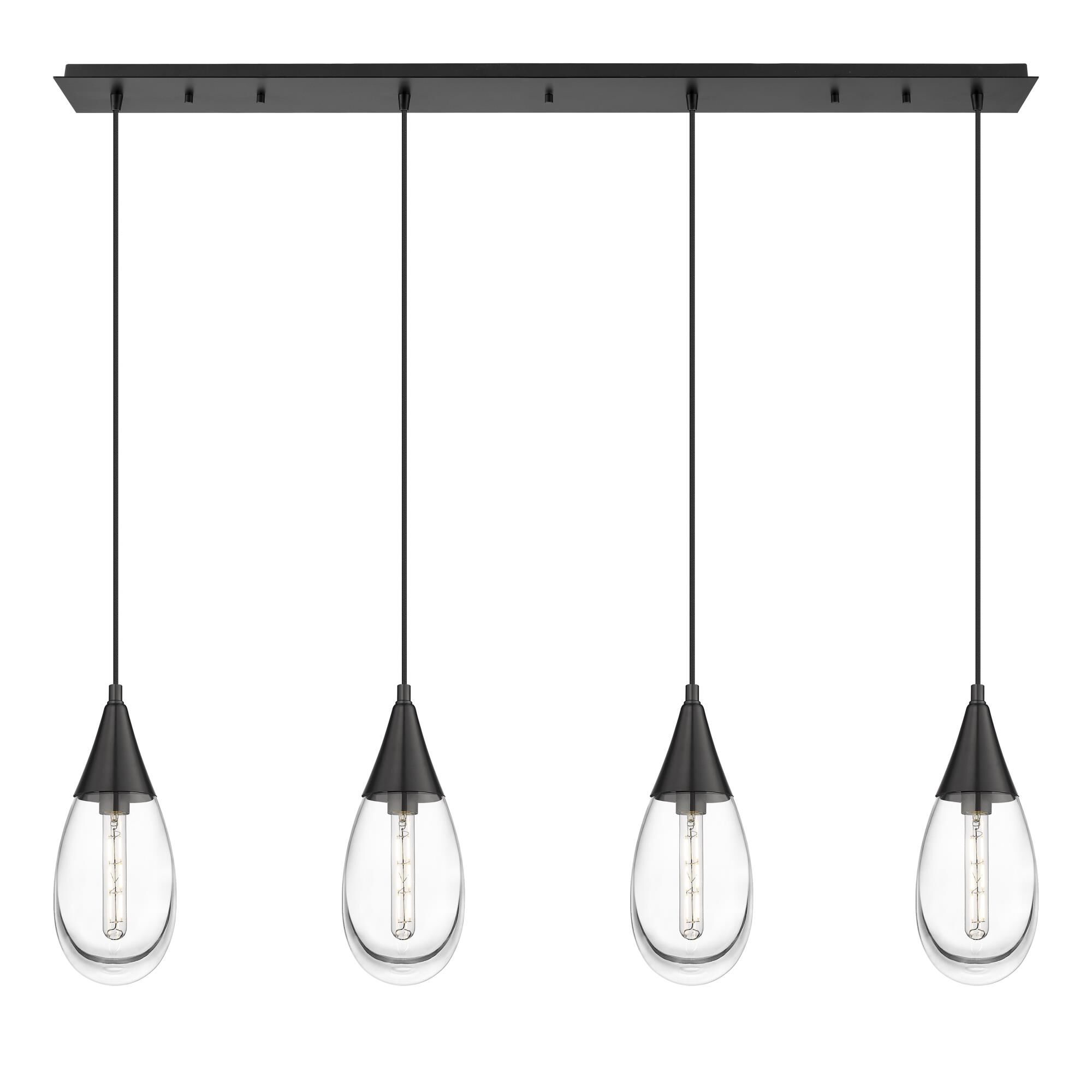 Shown in Matte Black finish and Clear glass and Clear Glass shade