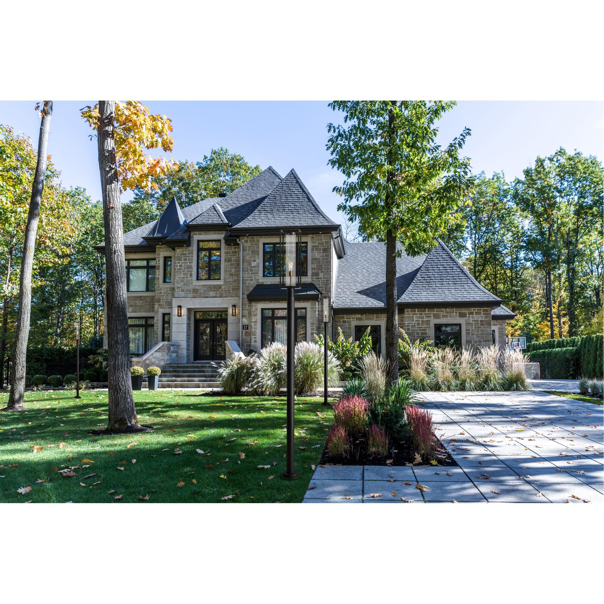 Shown in Deep Bronze + Outdoor Brass finish and Glass shade