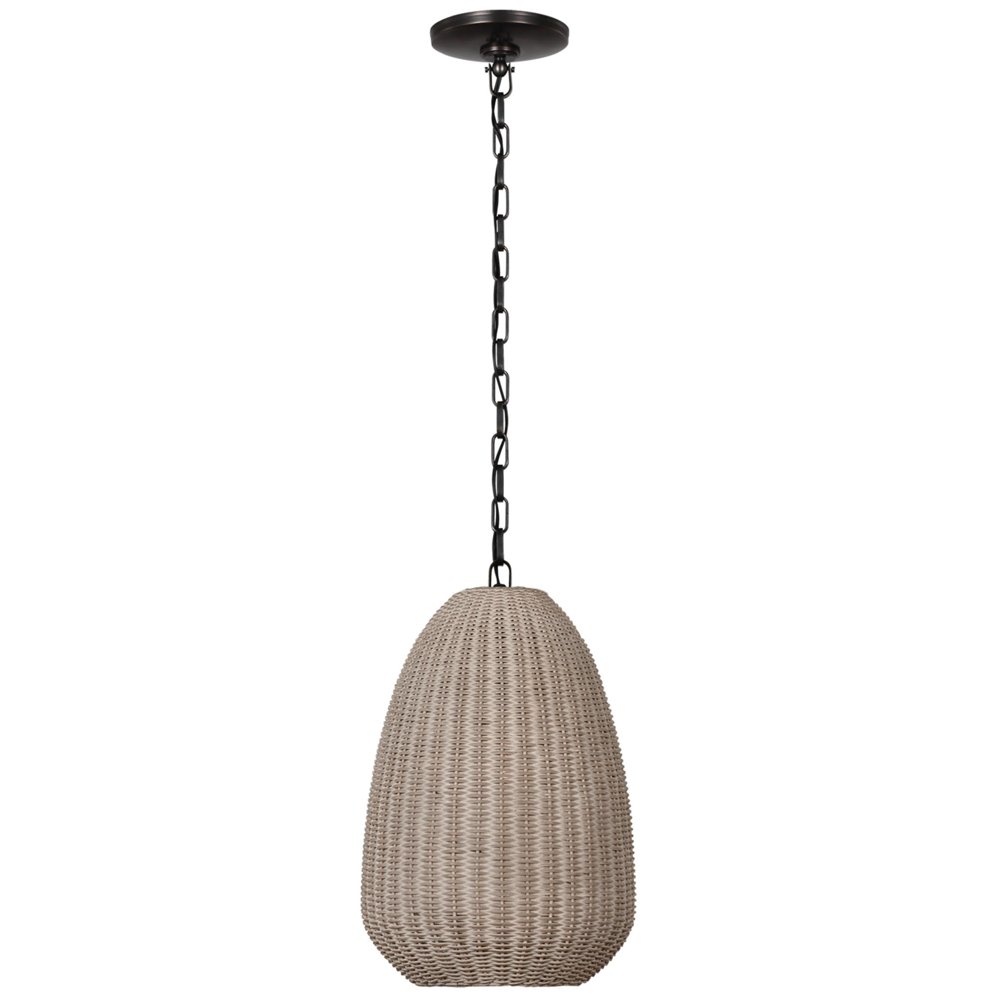 Shown in Bronze finish and Ash Wicker shade
