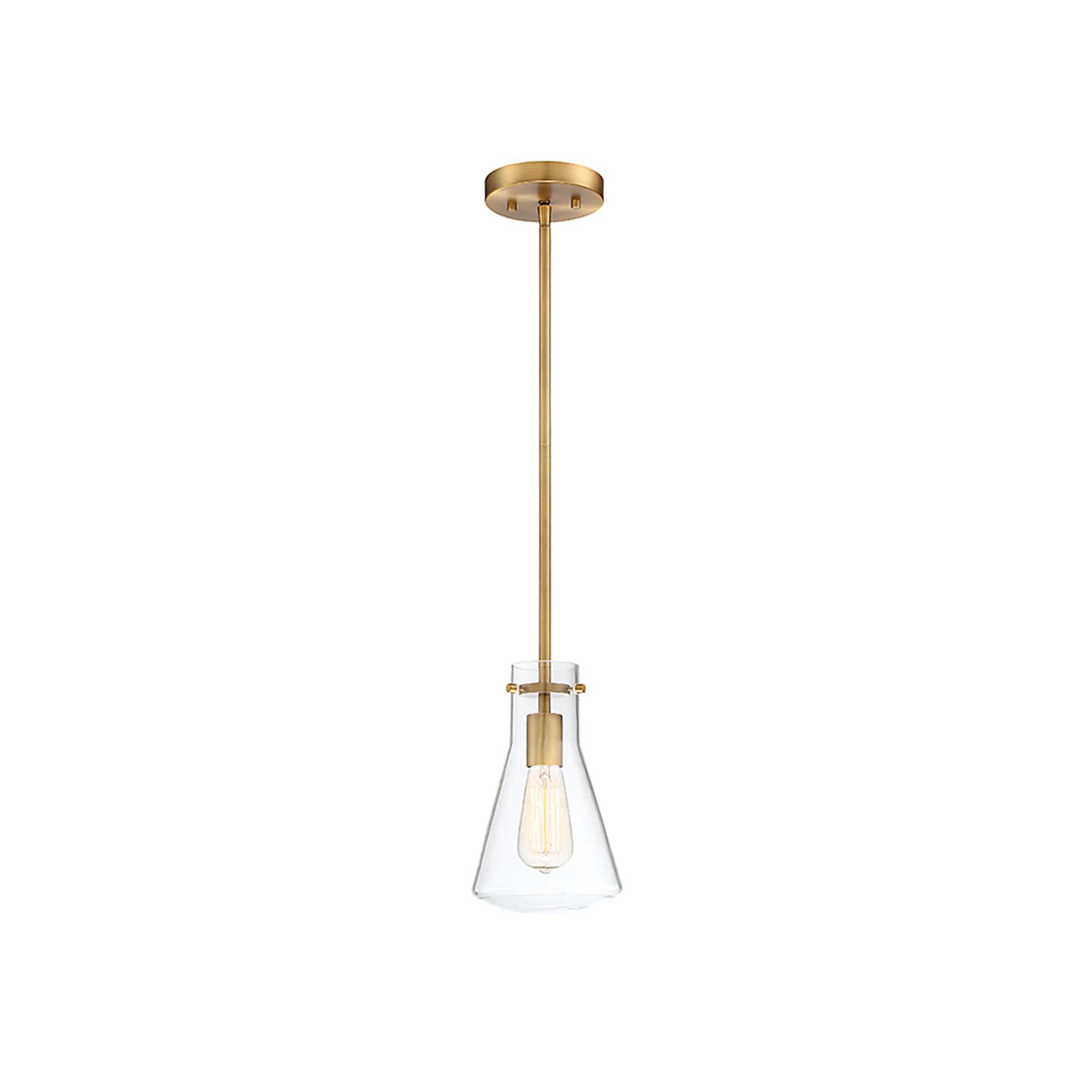 Shown in Natural Brass finish and Clear glass