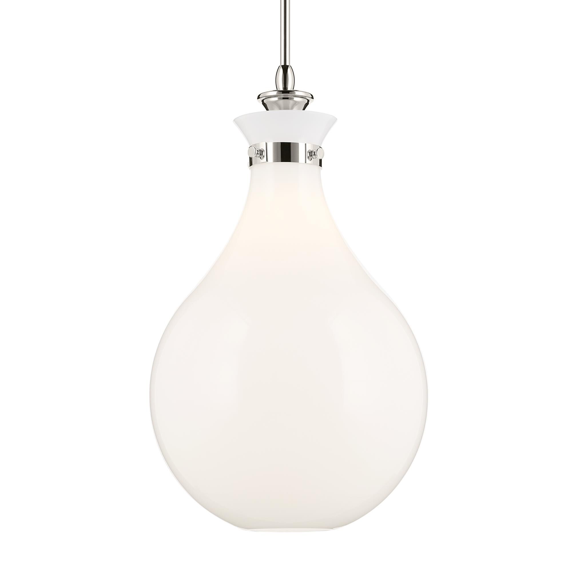Shown in Polished Nickel finish and Opal glass