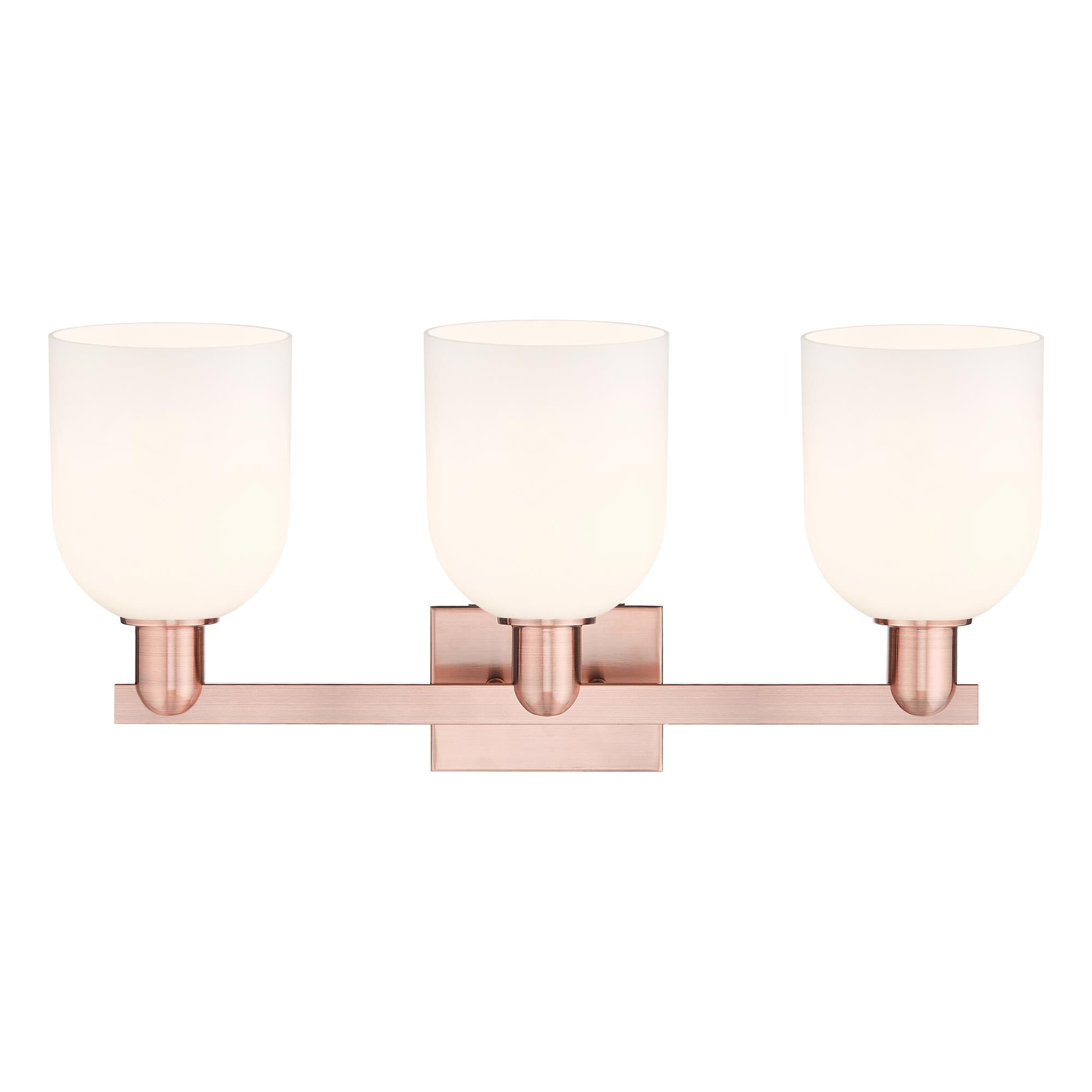 Shown in Antique Copper finish and White glass