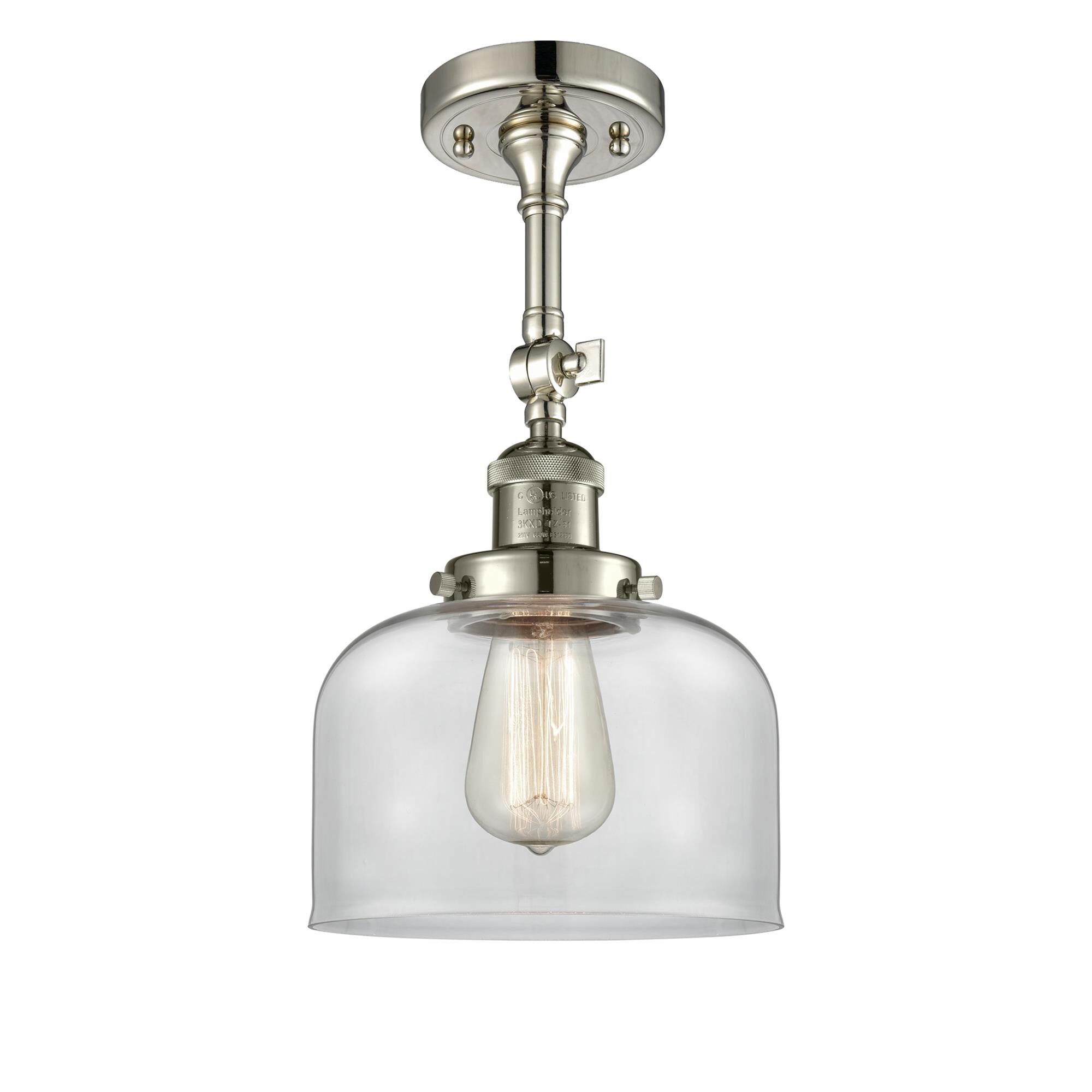 Shown in Polished Nickel finish and Clear glass