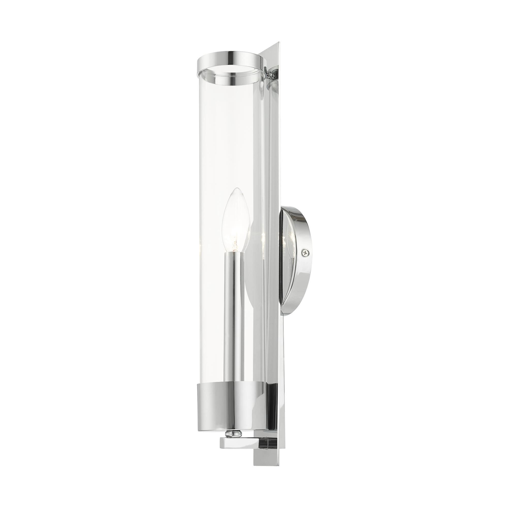 Shown in Polished Chrome finish and Clear glass and Clear Glass shade
