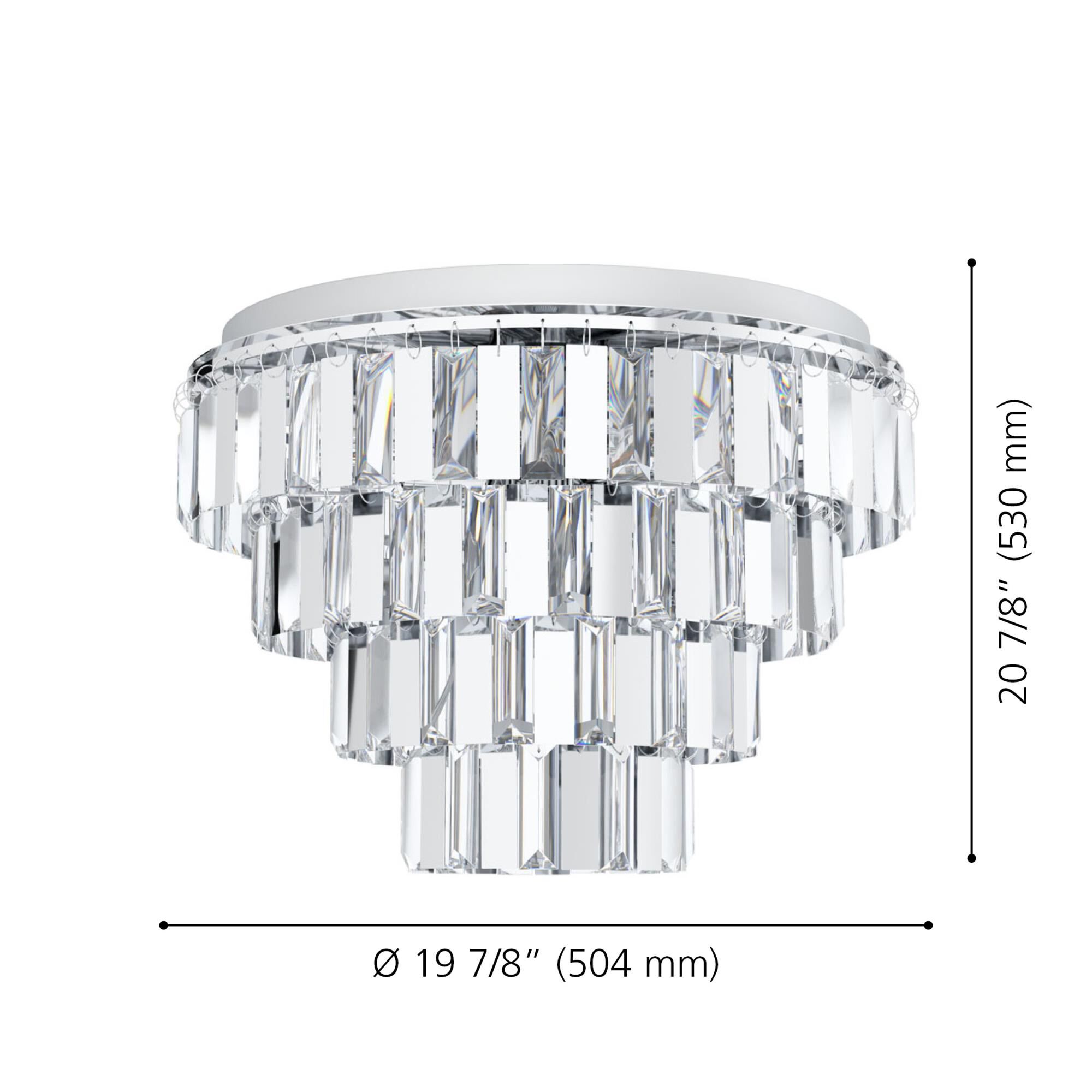 Shown in Chrome finish and Clear Crystal shade