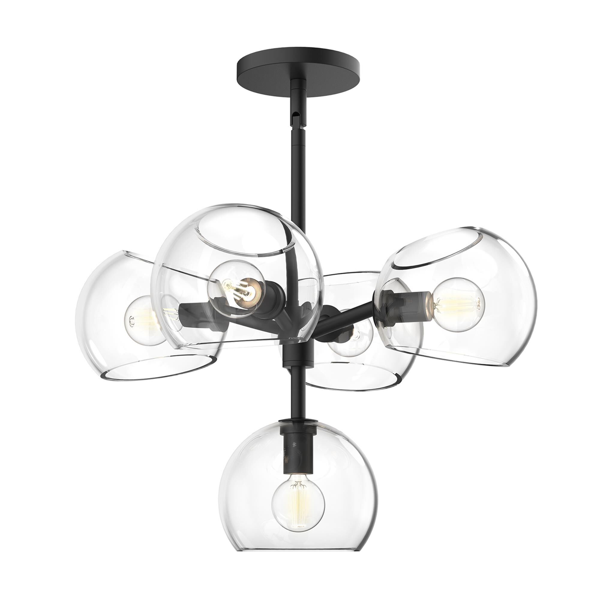 Shown in Matte Black finish and Clear glass