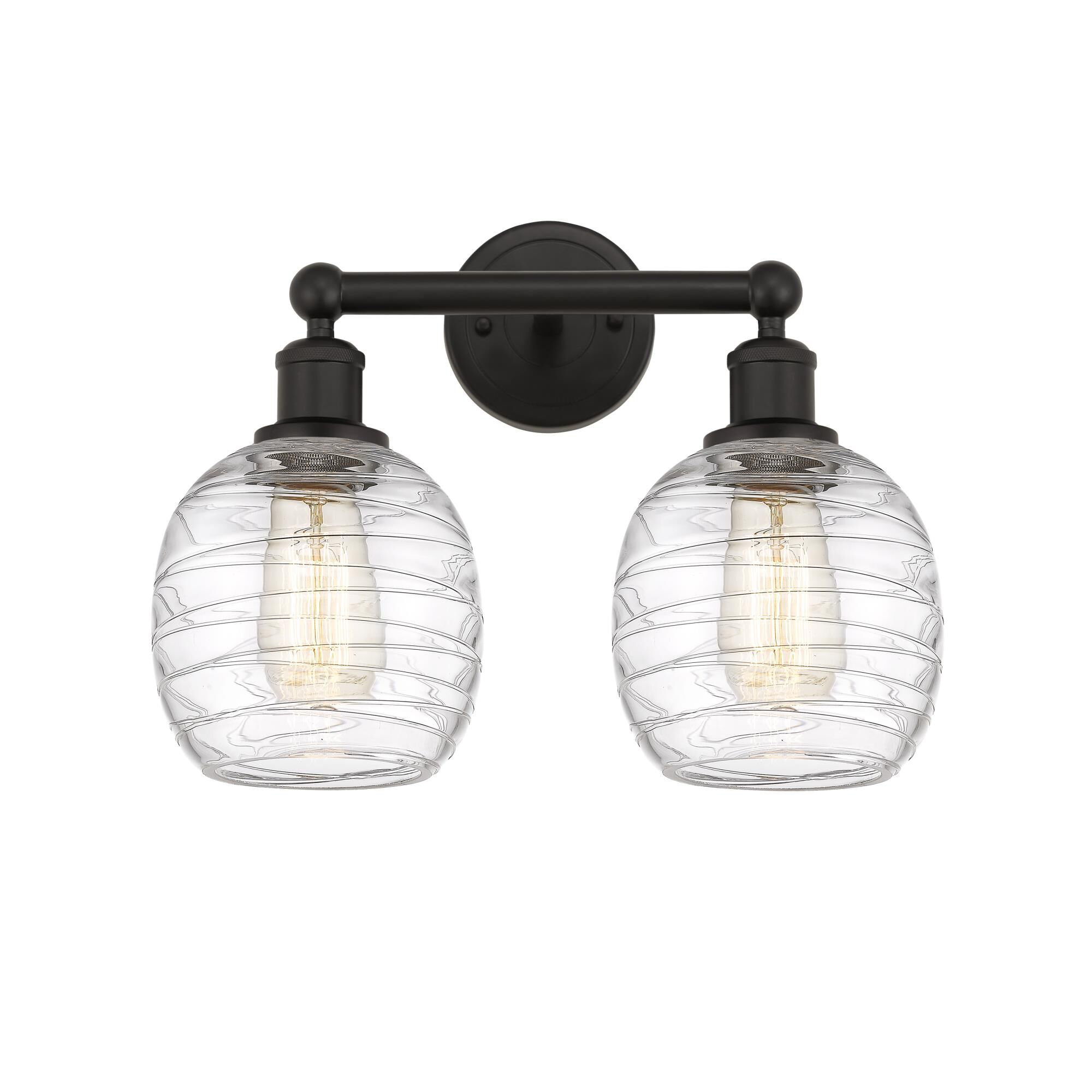 Shown in Oil Rubbed Bronze, Deco Swirl finish and Deco Swirl glass and Deco Swirl Glass shade