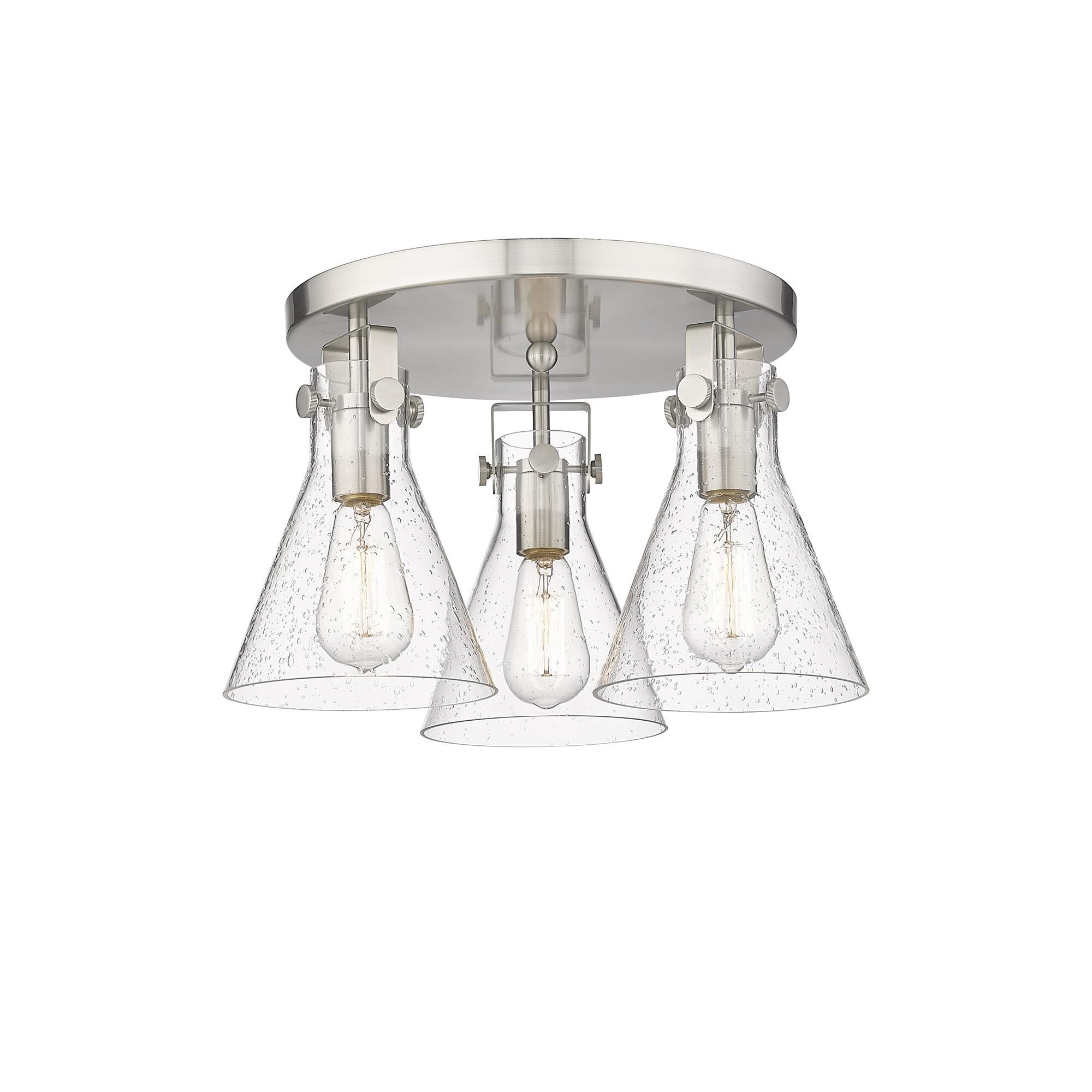 Shown in Satin Nickel finish and Seedy glass