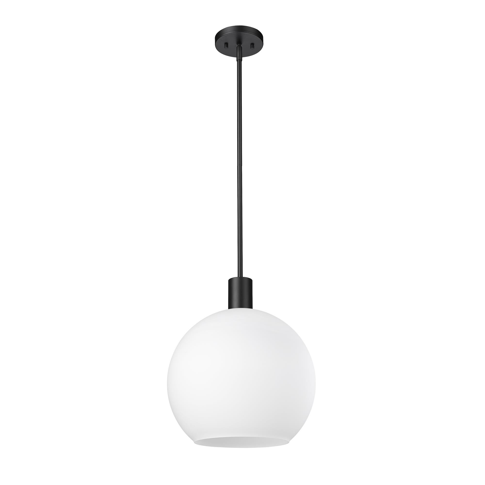 Shown in Matte Black finish and White glass
