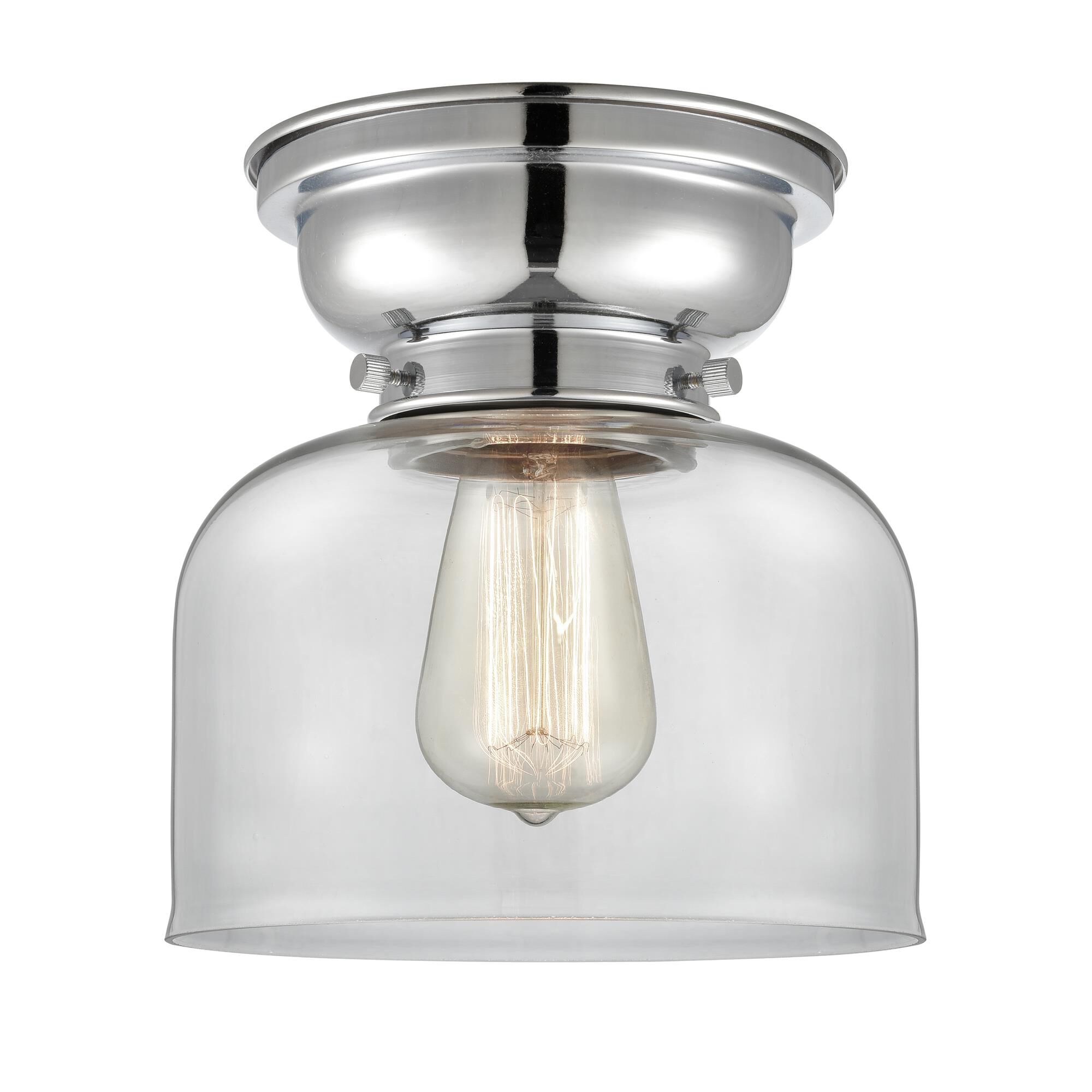 Shown in Polished Chrome finish and Clear glass