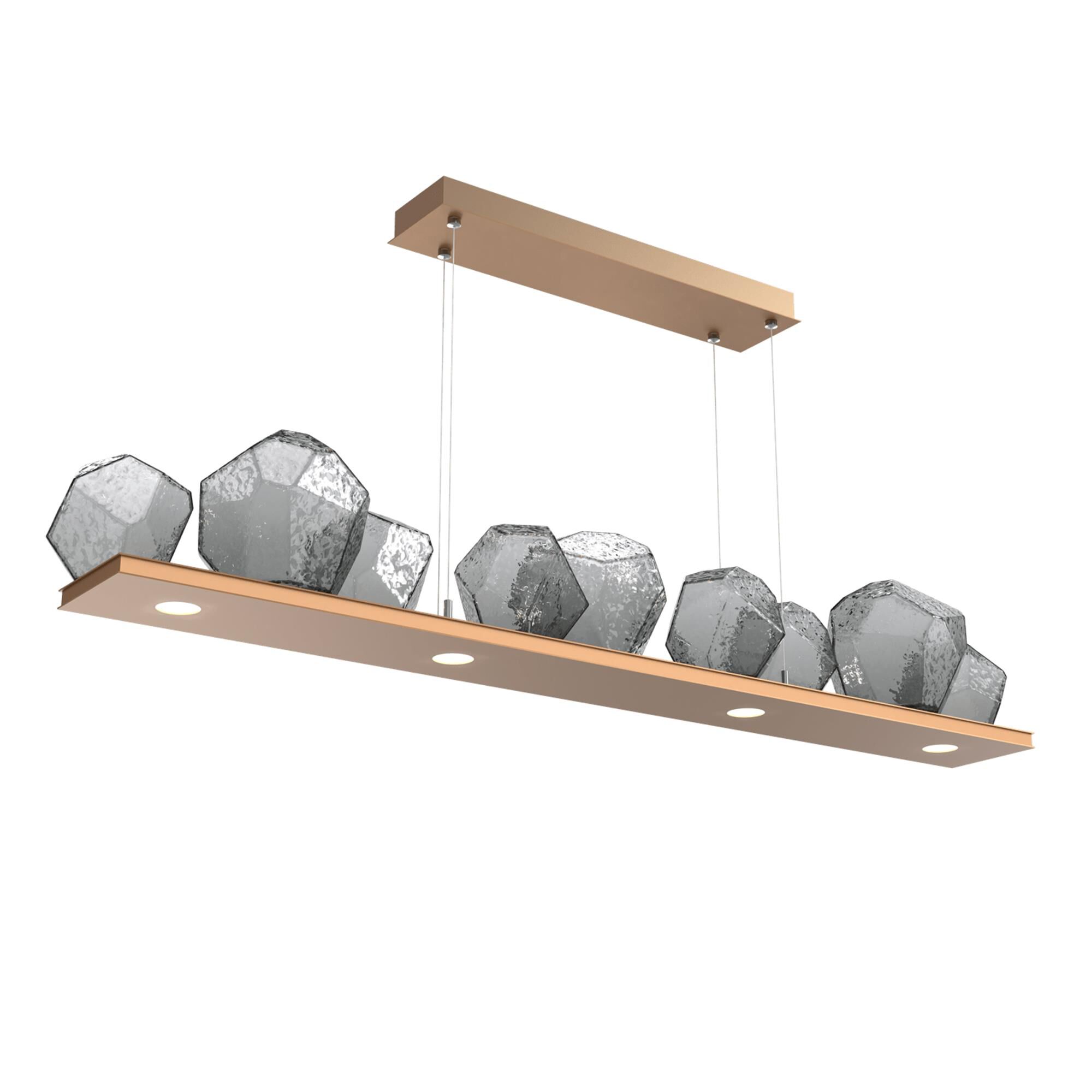 Shown in Novel Brass finish and Smoke glass
