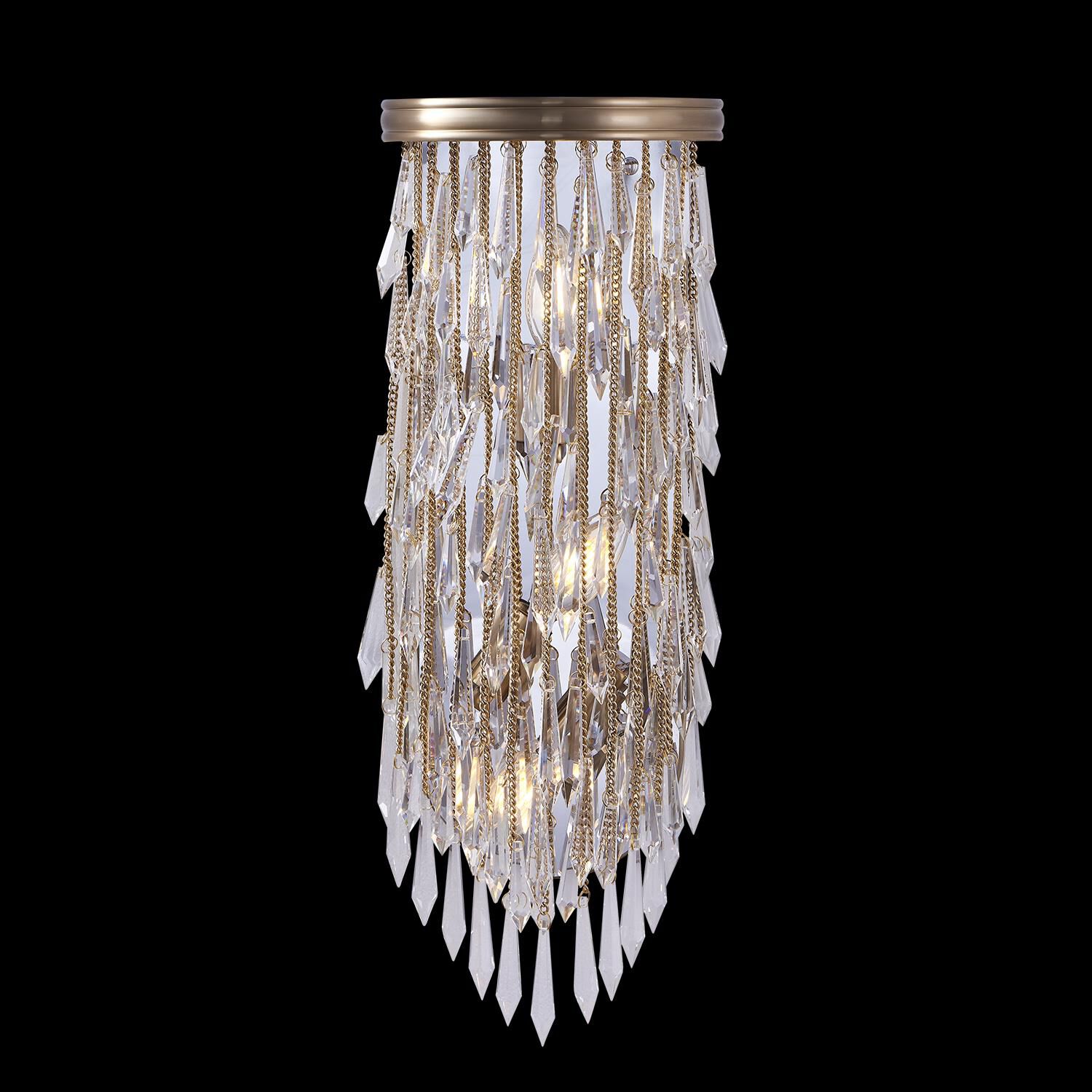 Shown in Brushed Champagne Gold finish and Firenze Clear crystal