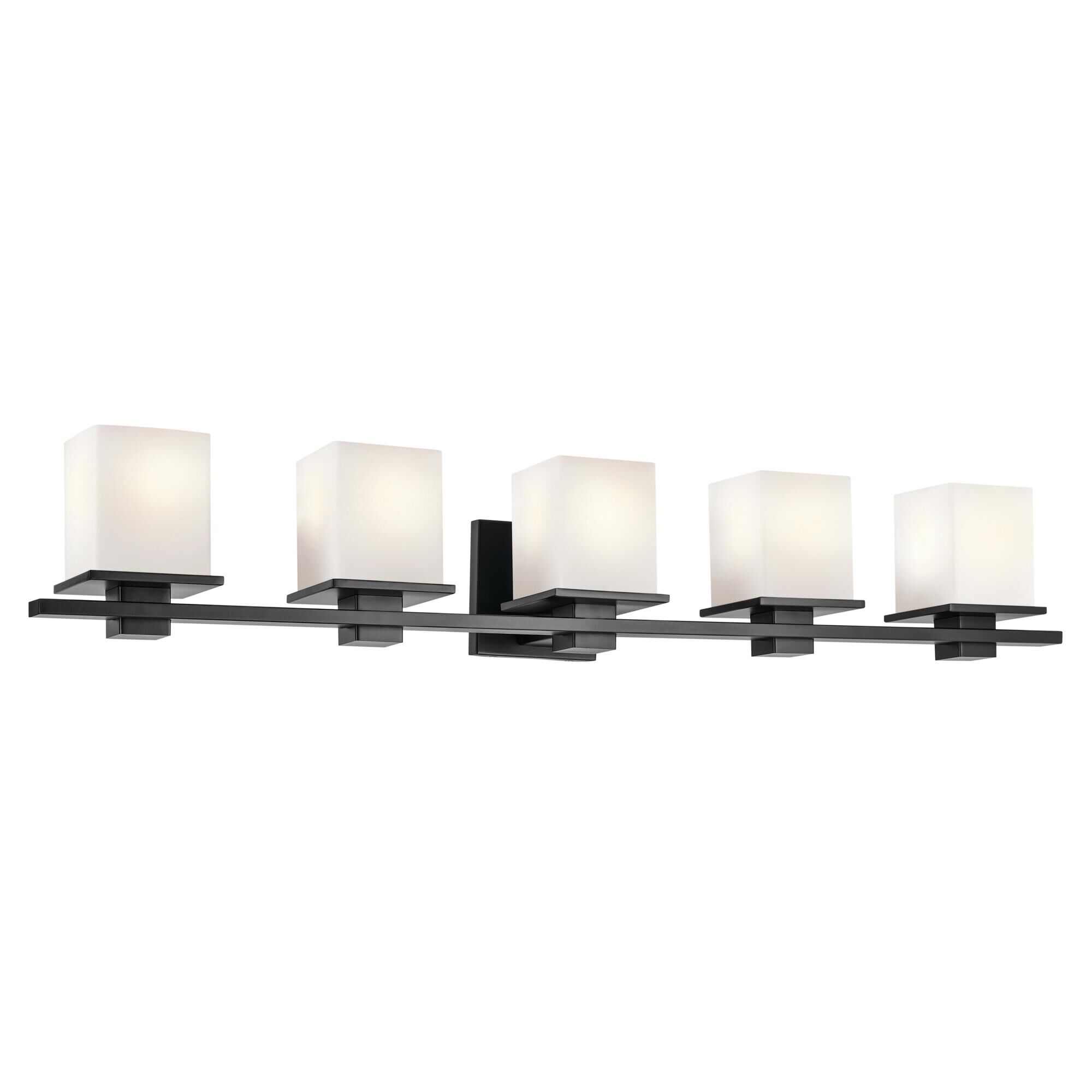 Shown in Black finish and Satin Etched Cased Opal glass