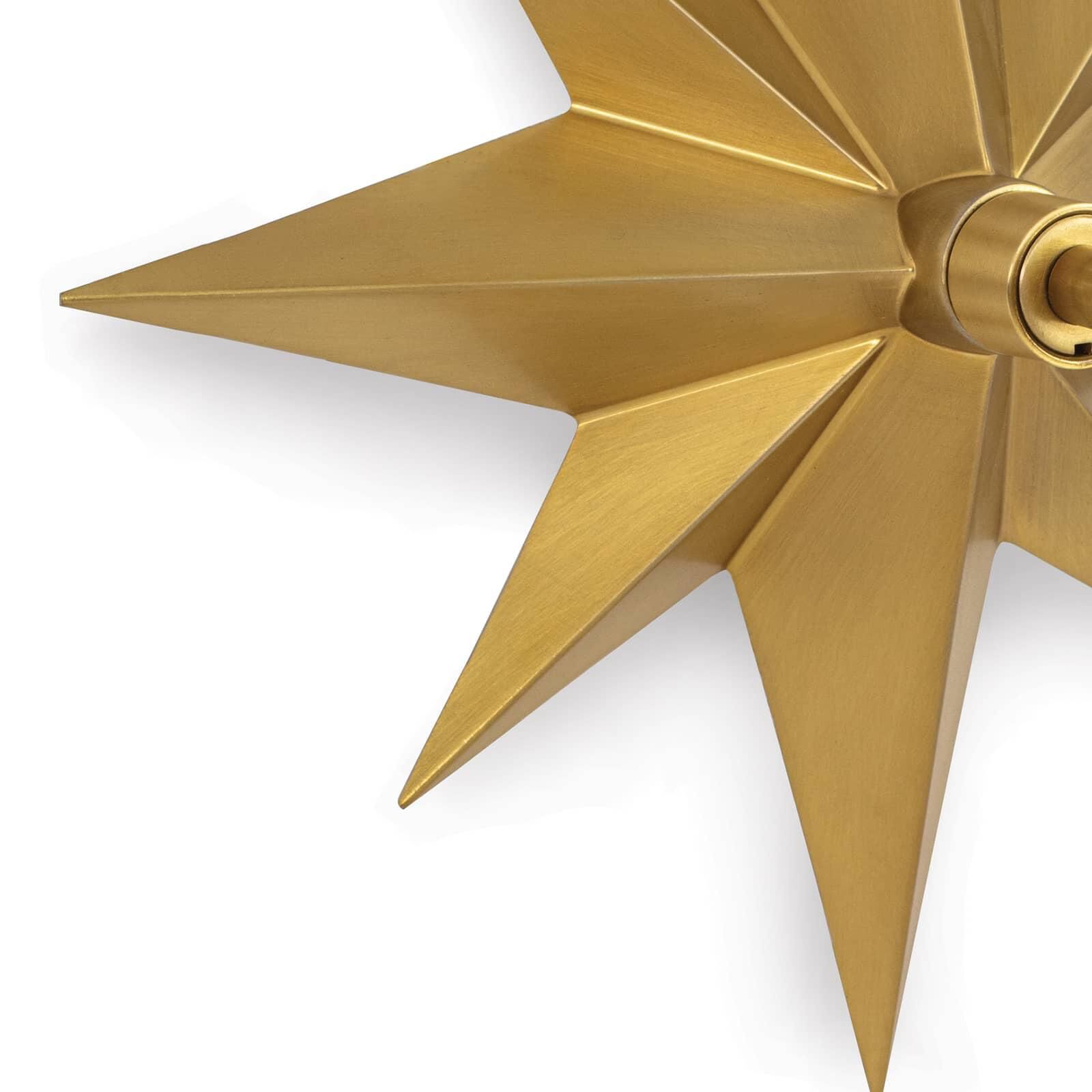 Shown in Natural Brass finish and Linen shade