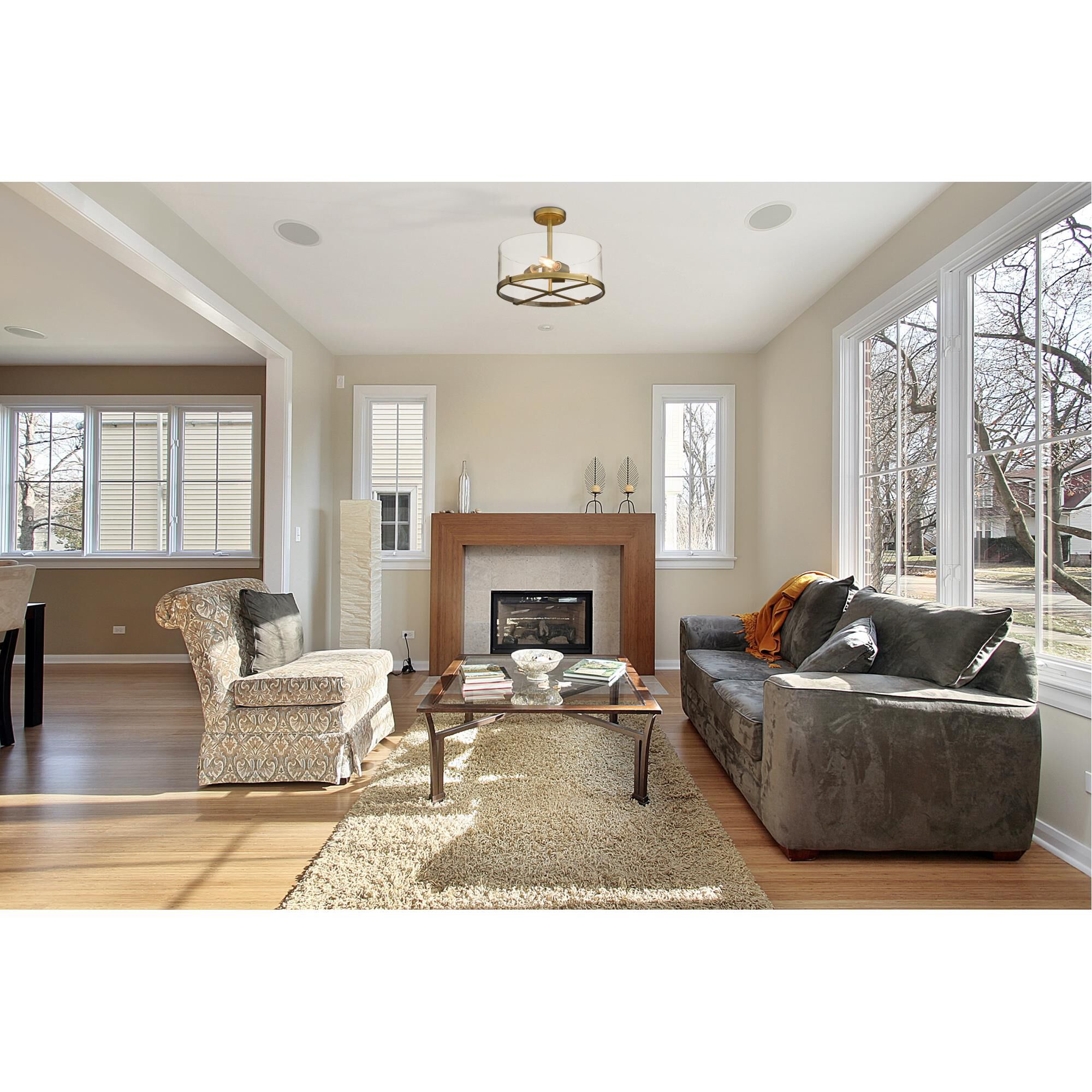 Shown in Rubbed Brass finish and Clear glass and No Shade shade