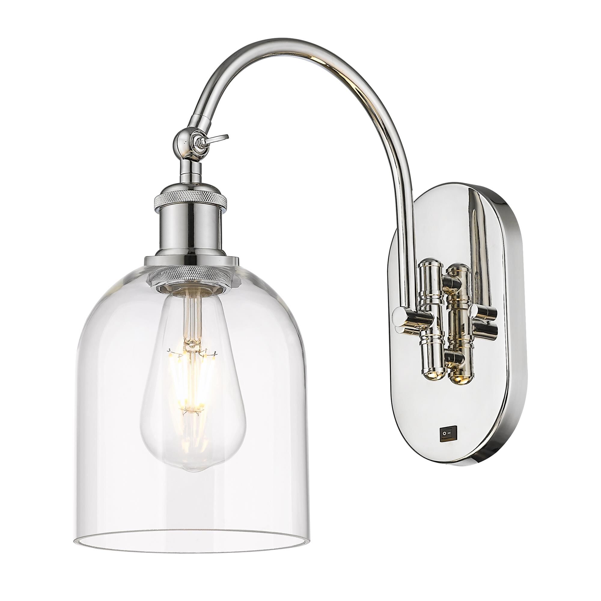 Shown in Polished Nickel finish and Clear glass