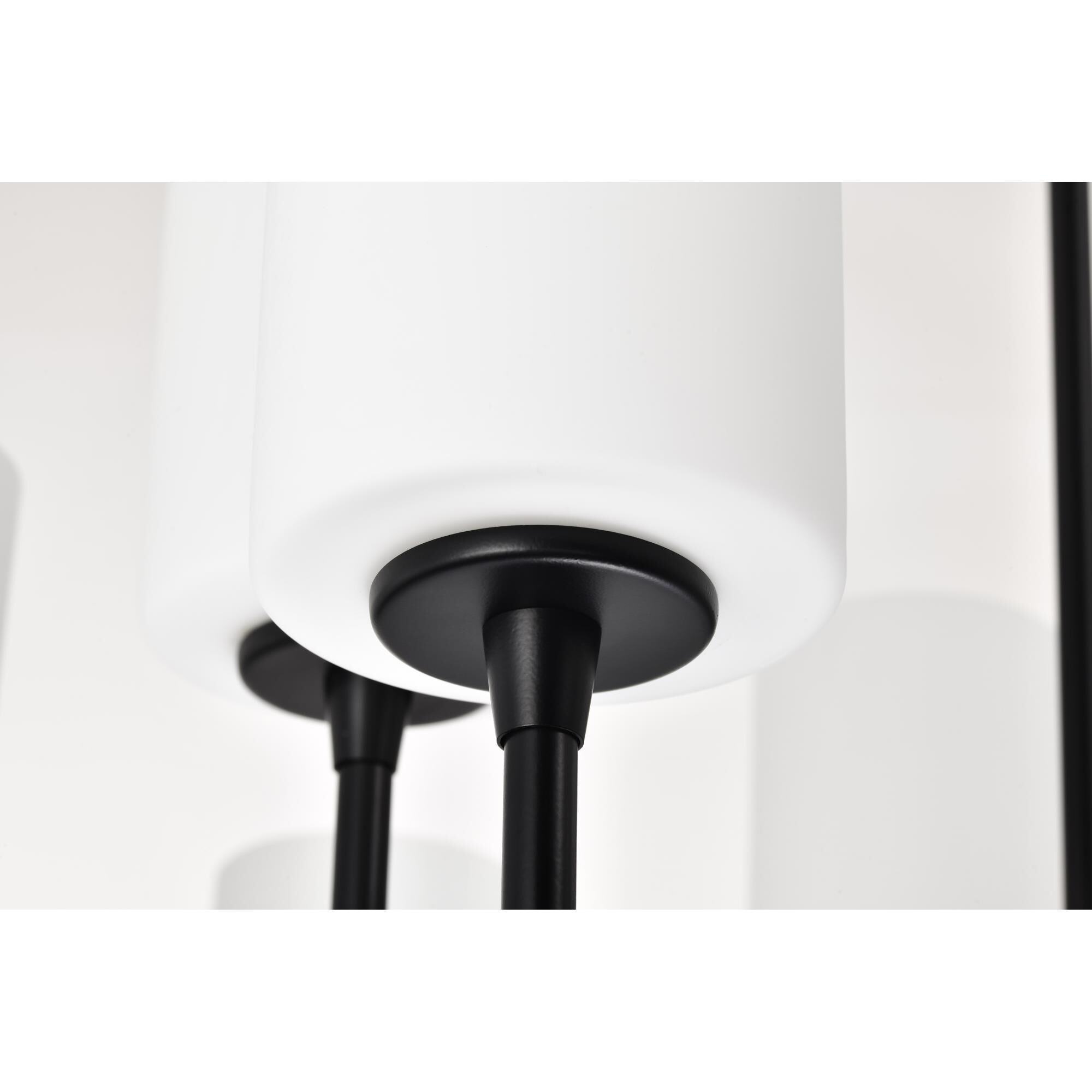 Shown in Matte Black finish and White Opal glass