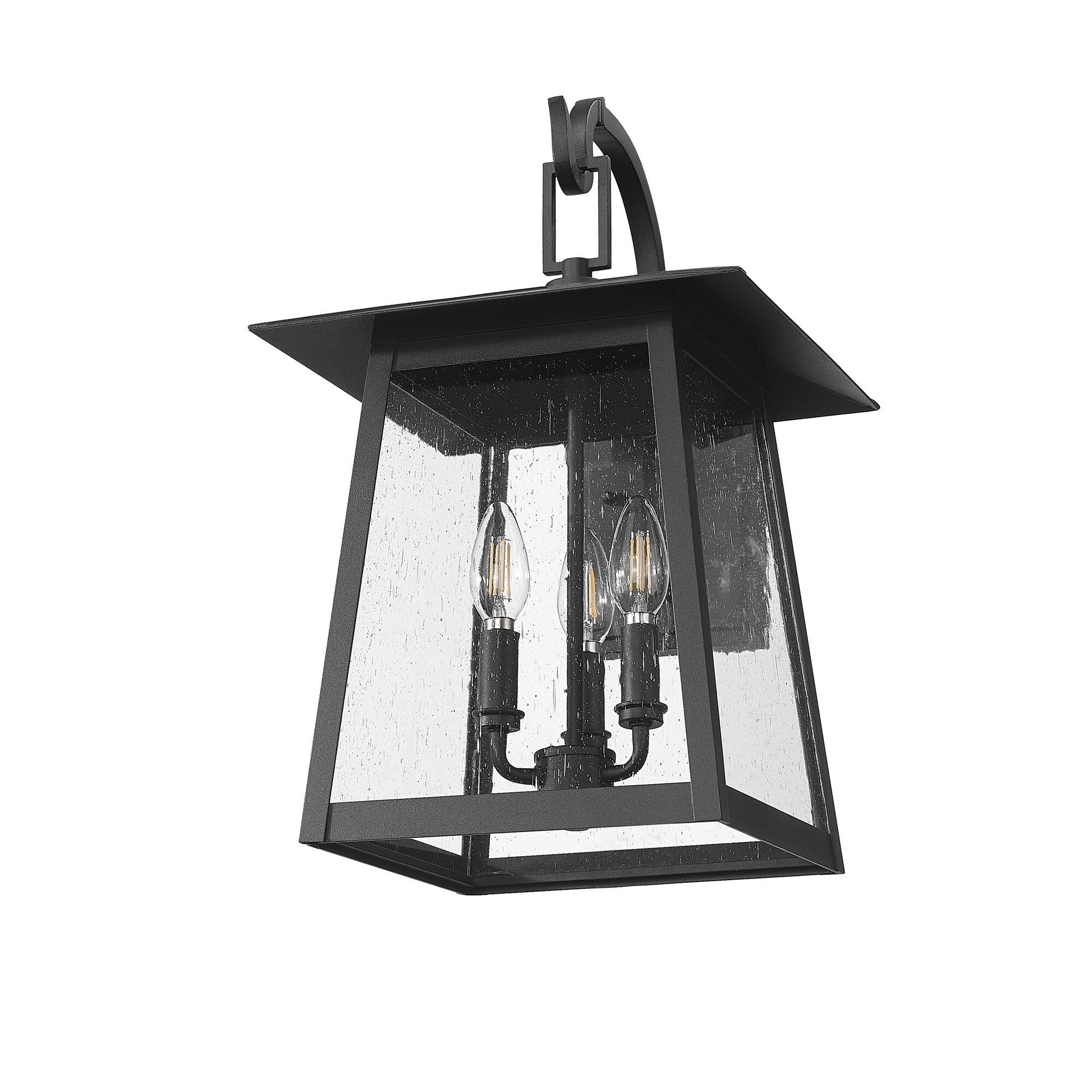 Shown in Black finish and Clear Seedy glass and Clear Seedy shade