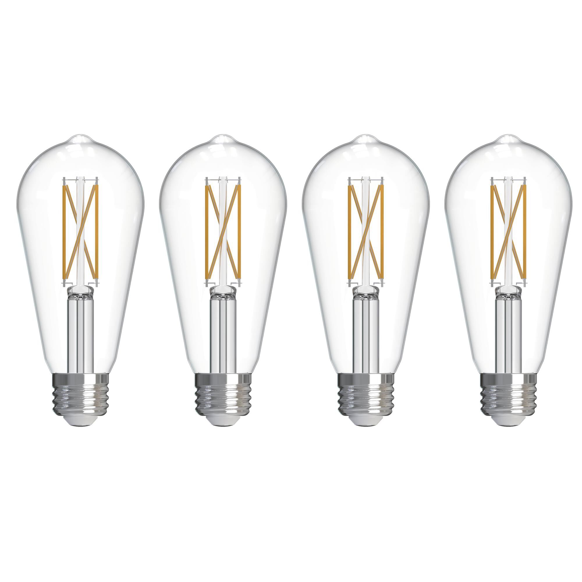 Clear ST18 Base E26 4000K LED Light Bulb Pack of 4,
