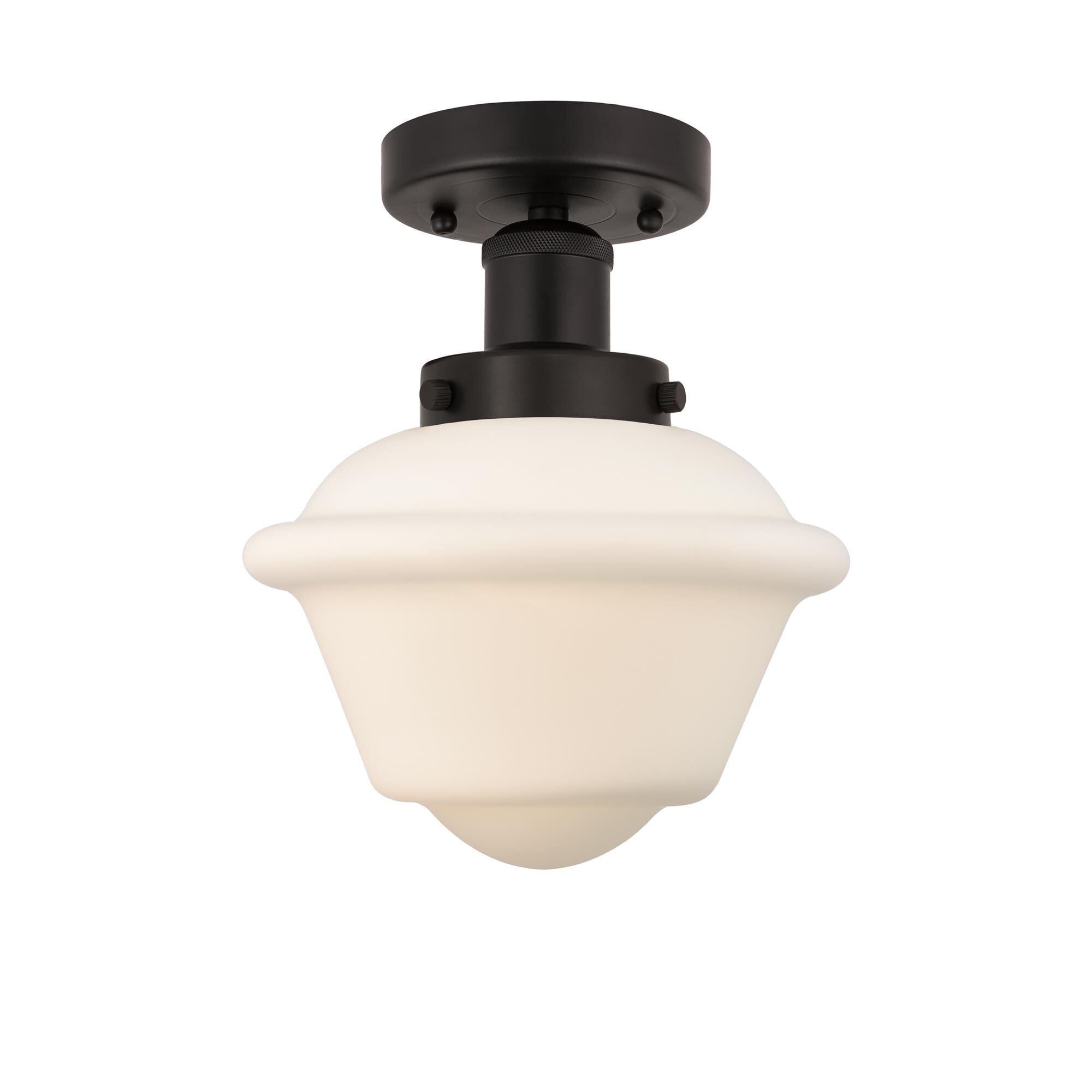 Shown in Oil Rubbed Bronze, Matte White finish and Matte White glass and Matte White Glass shade