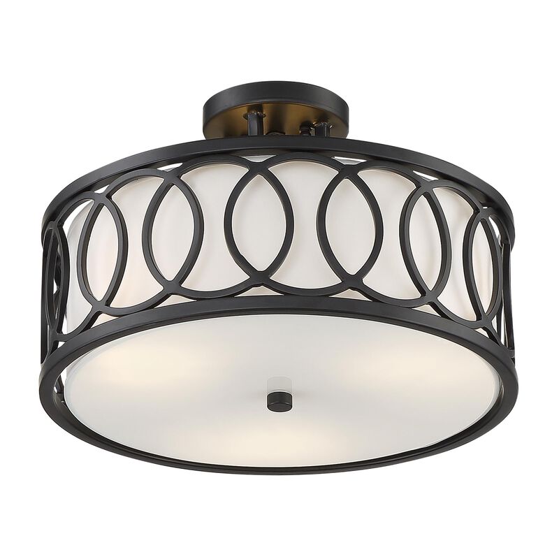 Libby Langdon Graham 15 Inch 3 Light Semi Flush Mount by Crystorama