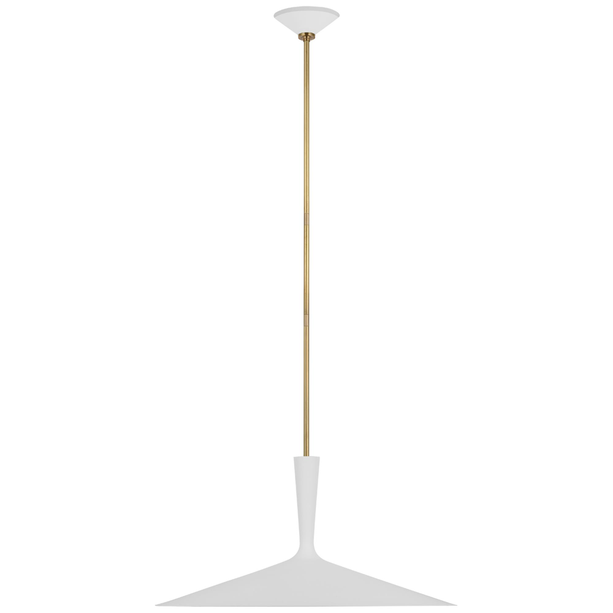 Shown in Matte White and Hand-Rubbed Antique Brass finish