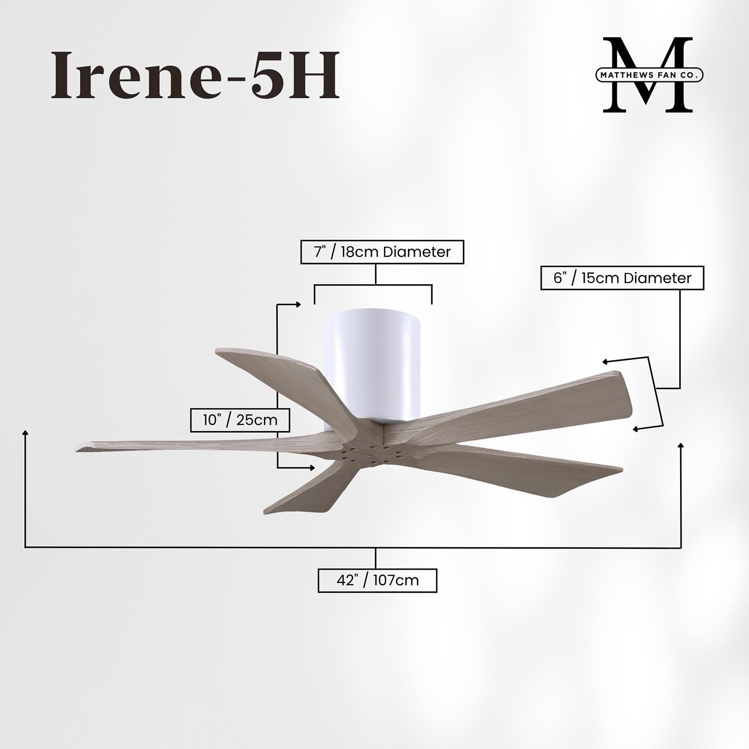 Irene 42 Inch Flush Mount Fan by Matthews Fan Company