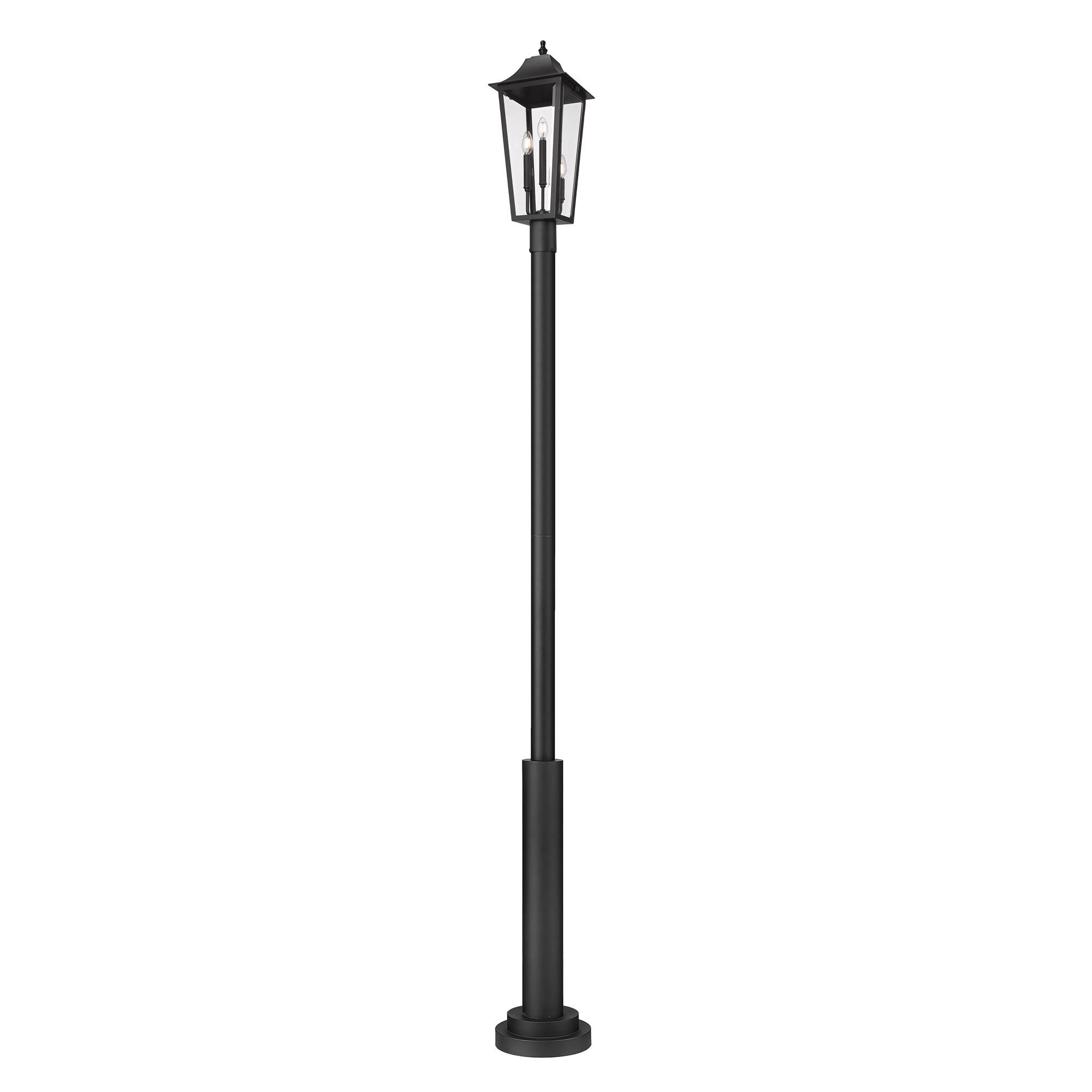 Shown in Black finish and Clear Beveled glass and Clear Beveled shade