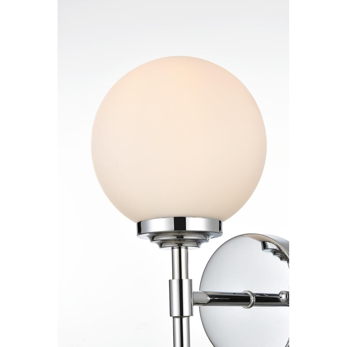 Shown in Chrome  finish and Frosted White glass